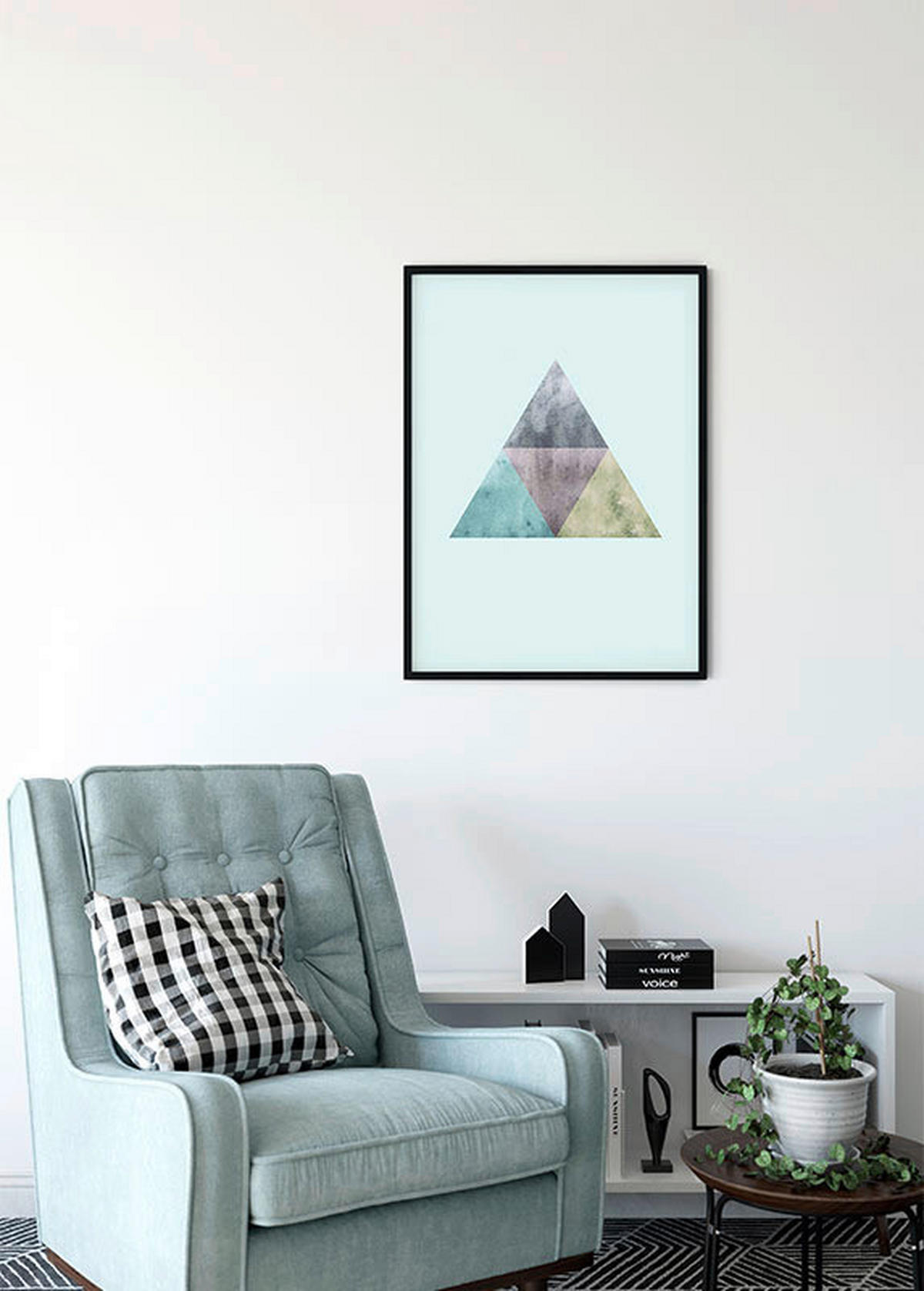 Komar Poster Triangles Top Blue Abstrakt B/L: ca. 30x40 cm Triangles Top Blue - (30,00/40,00cm) - Komar