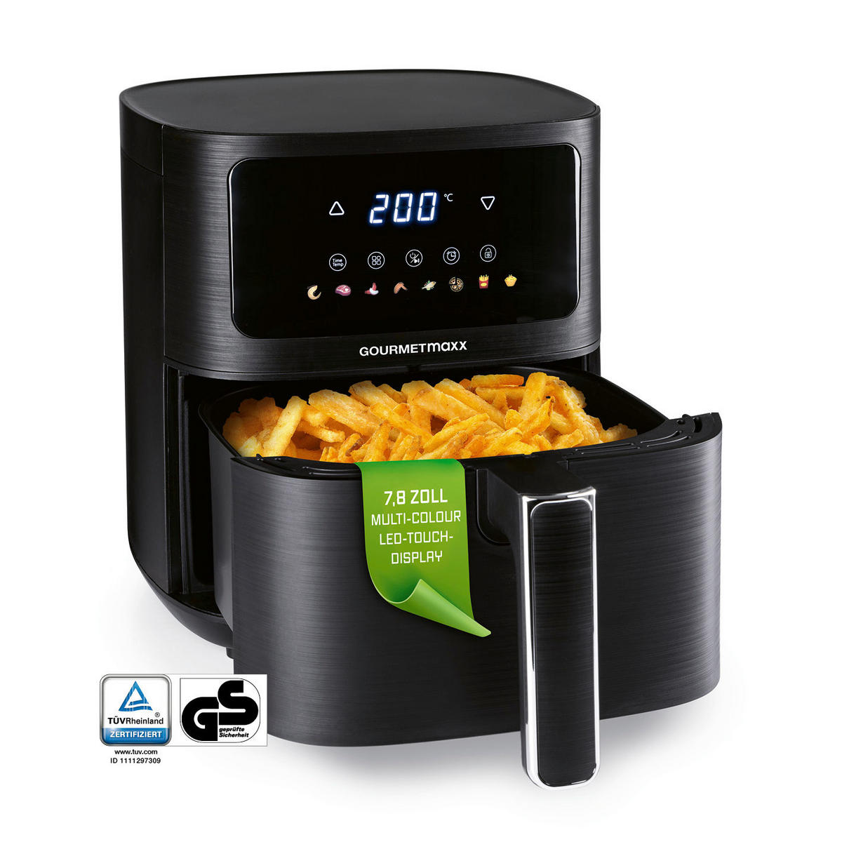 GOURMETmaxx Heißluftfritteuse Heißluftfritteuse - schwarz (36,00/26,00/29,50cm) - GOURMETmaxx