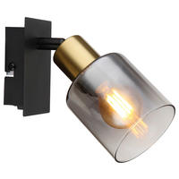 Spot Hollsy 54310-1 schwarz Rauch Metall Glas B/L: ca. 16x8 cm E14 1 Brennstellen Spot_1flg.Hollsy - schwarz/Rauch (16,00/8,00cm)