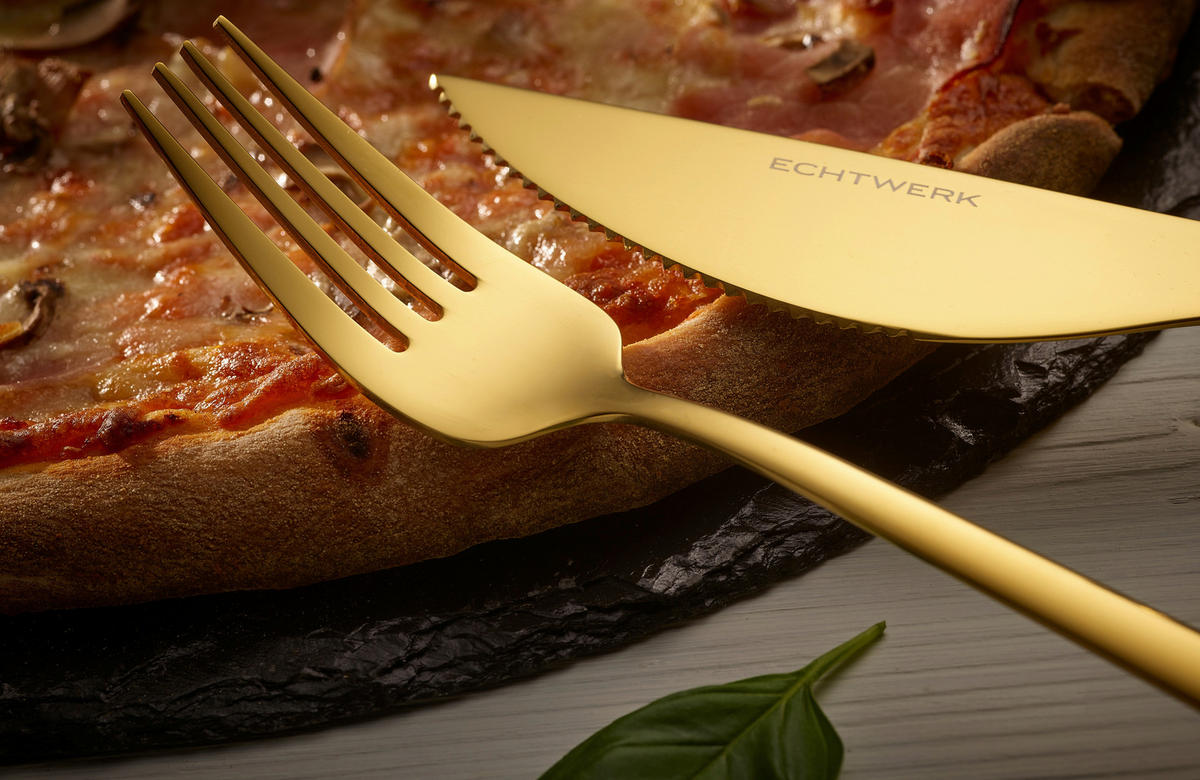 ECHTWERK Besteckset gold Edelstahl 4 tlg. Pizzabesteckset_4tlg. - gold (14,00/26,00/2,50cm) - ECHTWERK