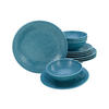 CreaTable Tafelservice Orient Mandala aqua Porzellan 12 tlg. Orient Mandala - aqua - CreaTable