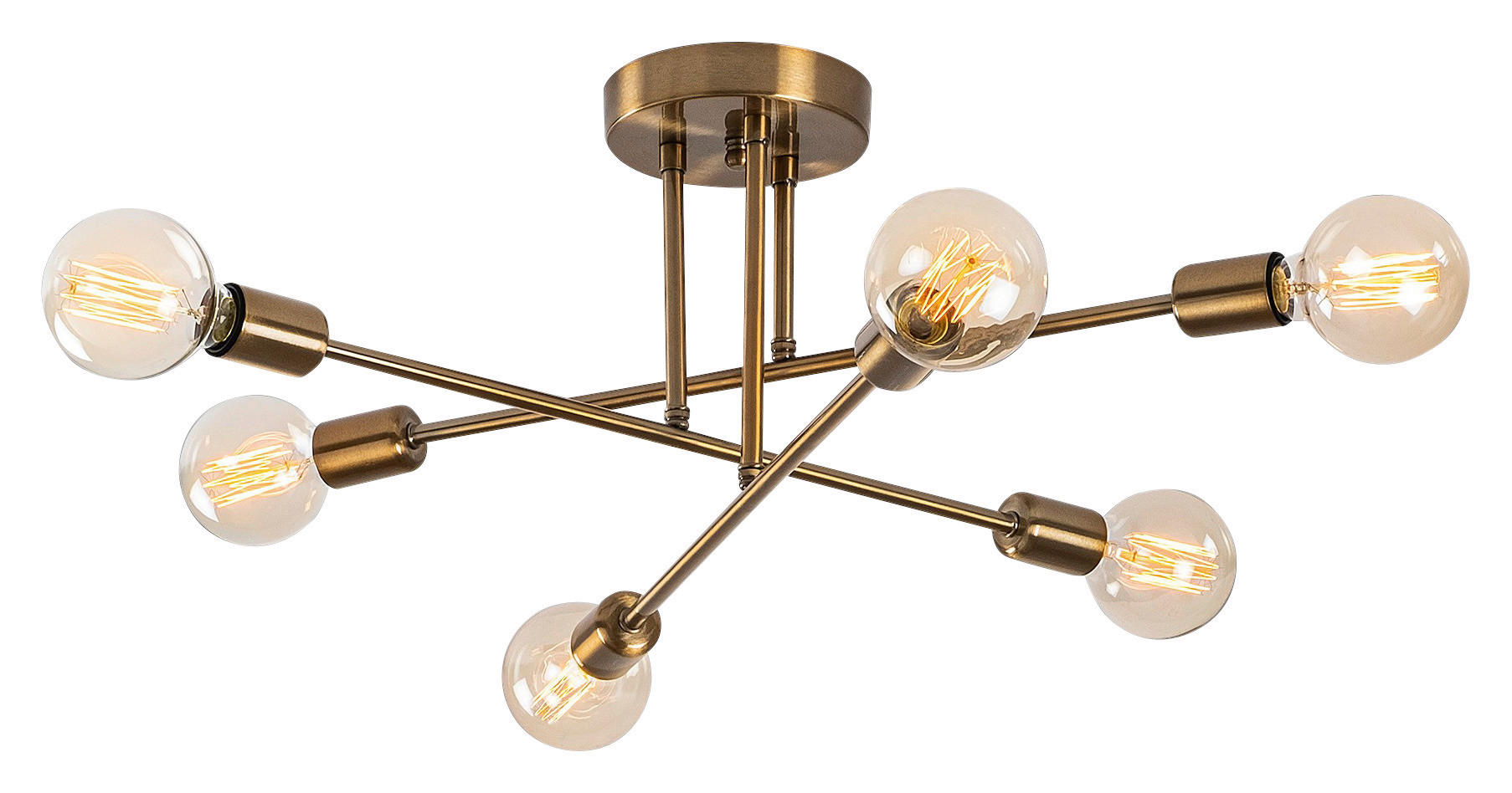 Opviq Deckenleuchte Flower bronze Metall B/H/T/L/D: ca. 64x30x64x64x64 cm E27 6 Brennstellen Flower - bronze (64,00/64,00/30,00cm) - Opviq