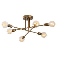 Opviq Deckenleuchte Flower bronze Metall B/H/T/L/D: ca. 64x30x64x64x64 cm E27 6 Brennstellen Flower - bronze (64,00/64,00/30,00cm) - Opviq