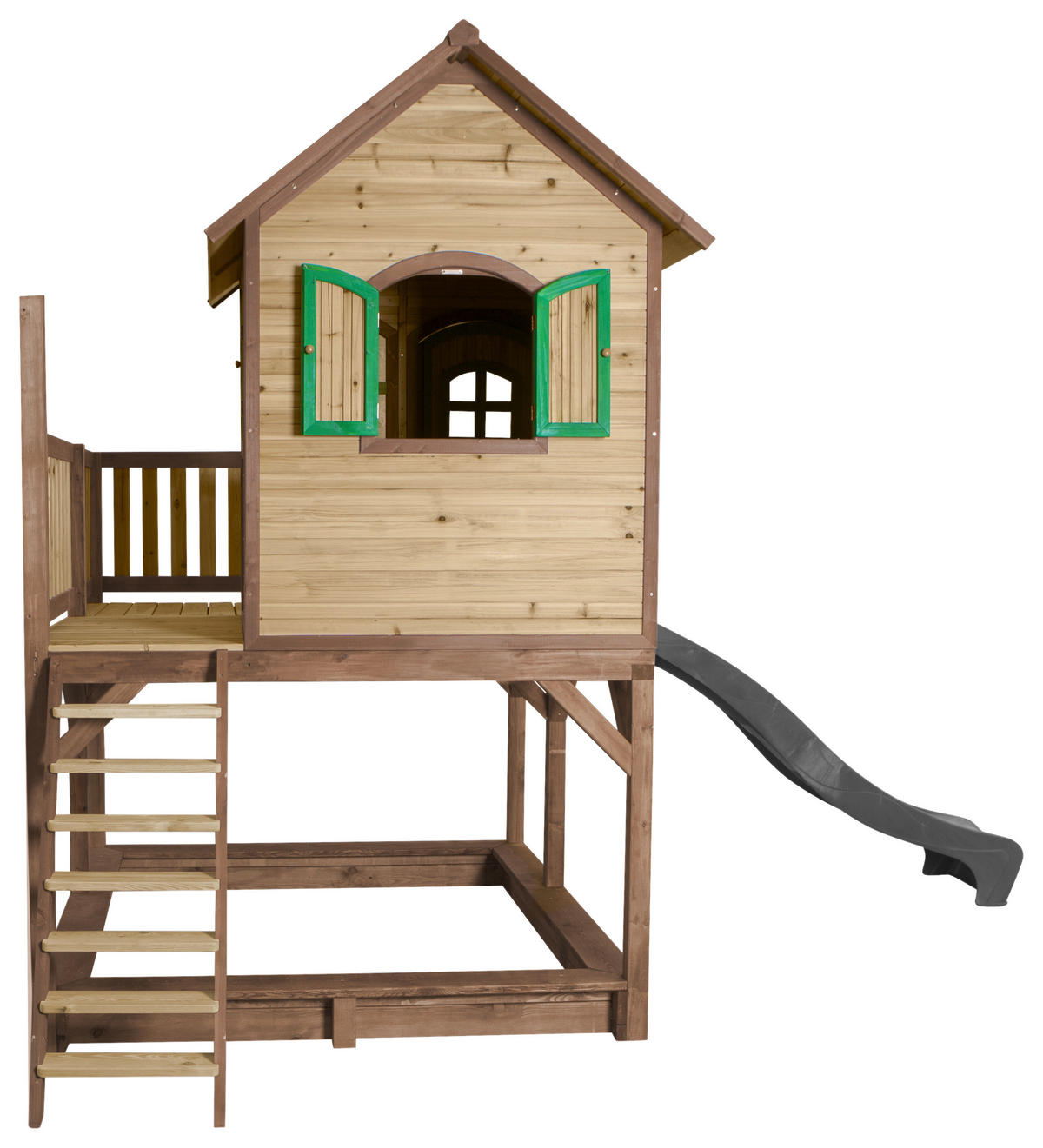 AXI Spielhaus Liam braun B/H/L: ca. 377x291x255 cm Liam - braun/grün (255,00/377,00/291,00cm) - AXI