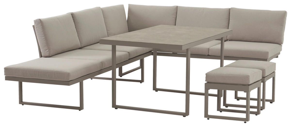 POCOline Gartensitzgruppe Tulum grau Glas Tulum - beige/champagner - POCOline