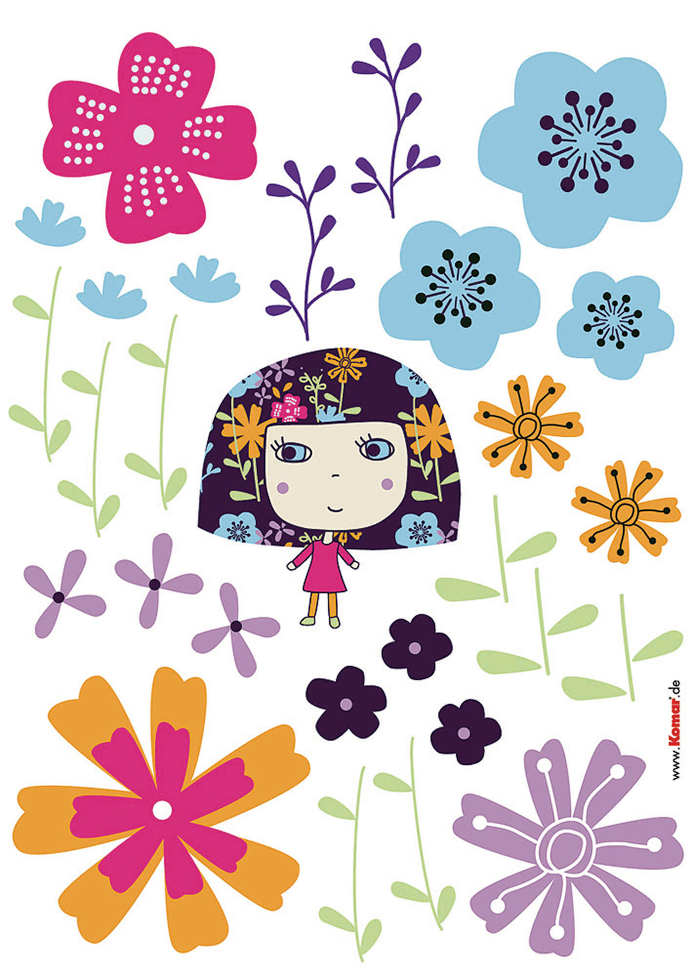 Komar Wandtattoo Flowerine  Flowerine B/L: ca. 50x70 cm Flowerine - (50,00/70,00cm) - Komar