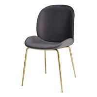 Stuhl Charlize 100 2er grau Microfaser B/H/T: ca. 48x87x59 cm Charlize 100 2er - messing/grau (48,00/87,00/59,00cm) - 360 Living