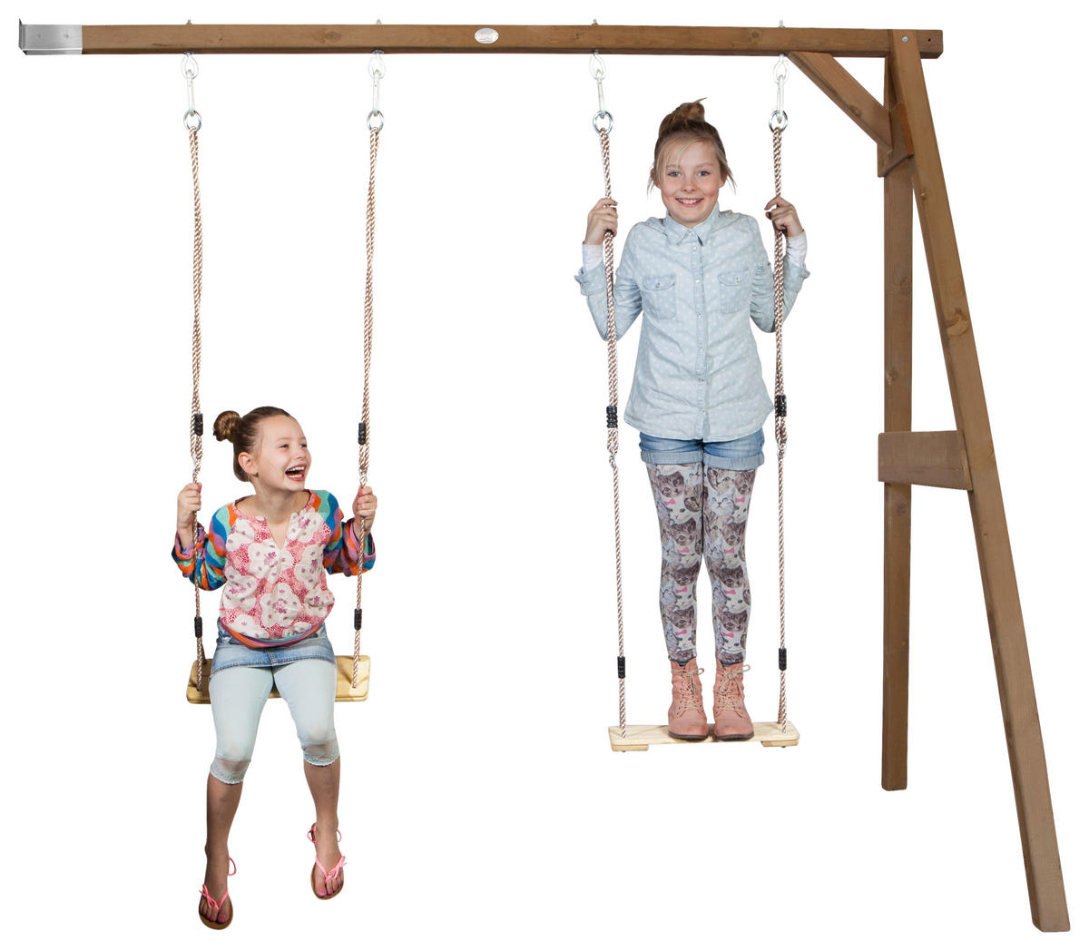 AXI Doppel-Anbauschaukel braun B/H/L: ca. 244x207x160 cm Doppel-Anbauschaukel - braun (160,00/244,00/207,00cm) - AXI