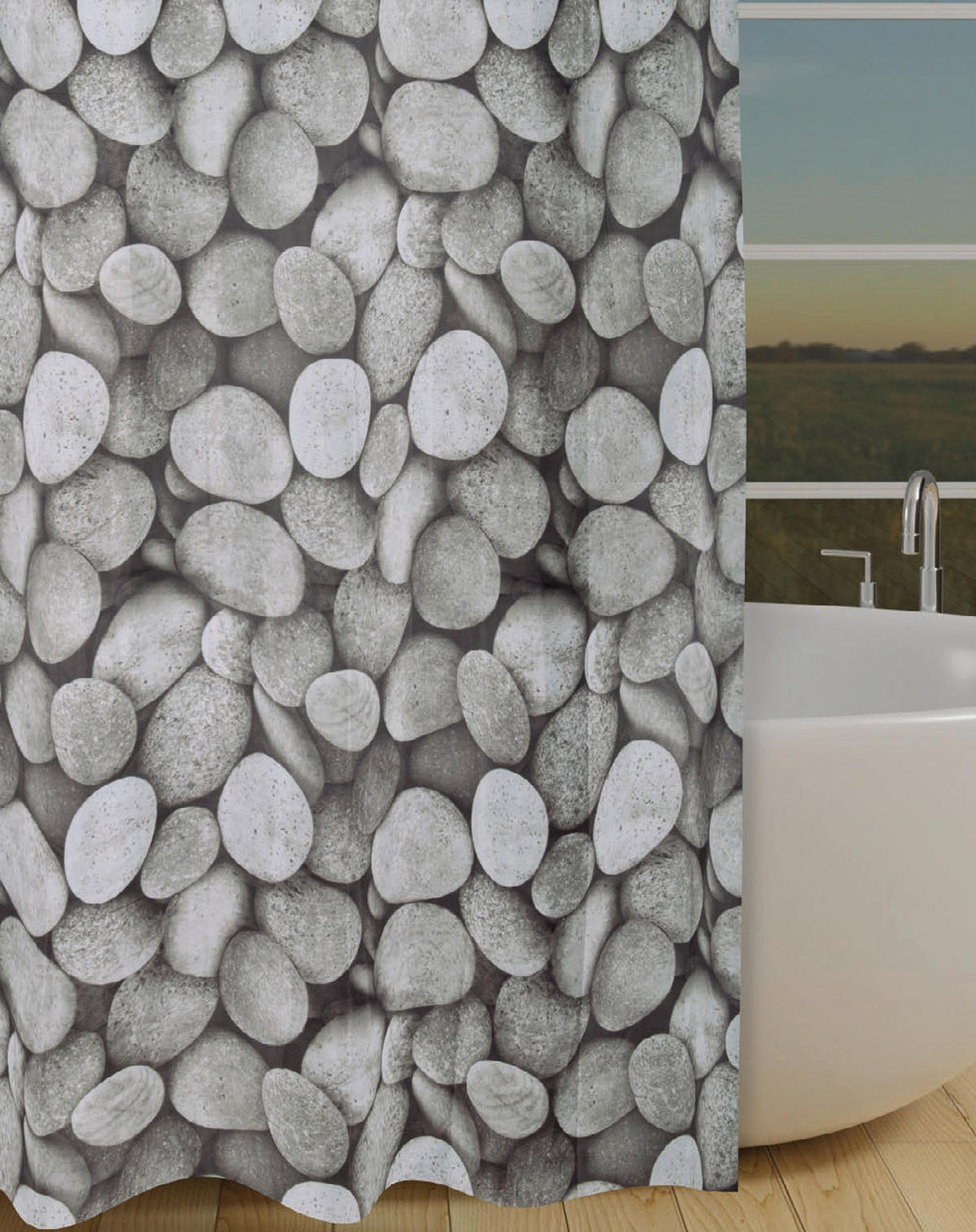 Duschvorhang Polyester B/L: ca. 180x200 cm Duschvorhang_Stone - (180,00/200,00cm) - Acus