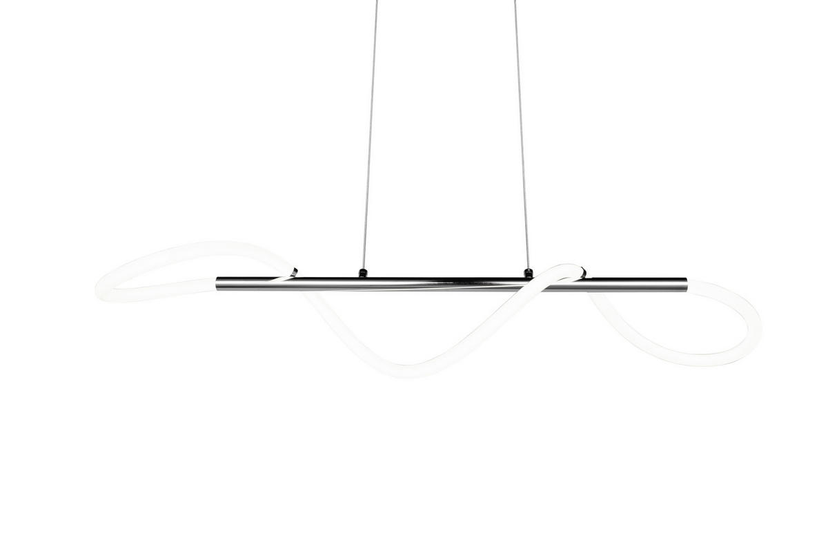 Reality LED-Pendelleuchte R32361106 Argos Chrom weiß Metall Acryl B/H/T: ca. 105x150x34 cm 1.0 Brennstellen Argos - weiß/Chrom (105,00/150,00/34,00cm) - Reality