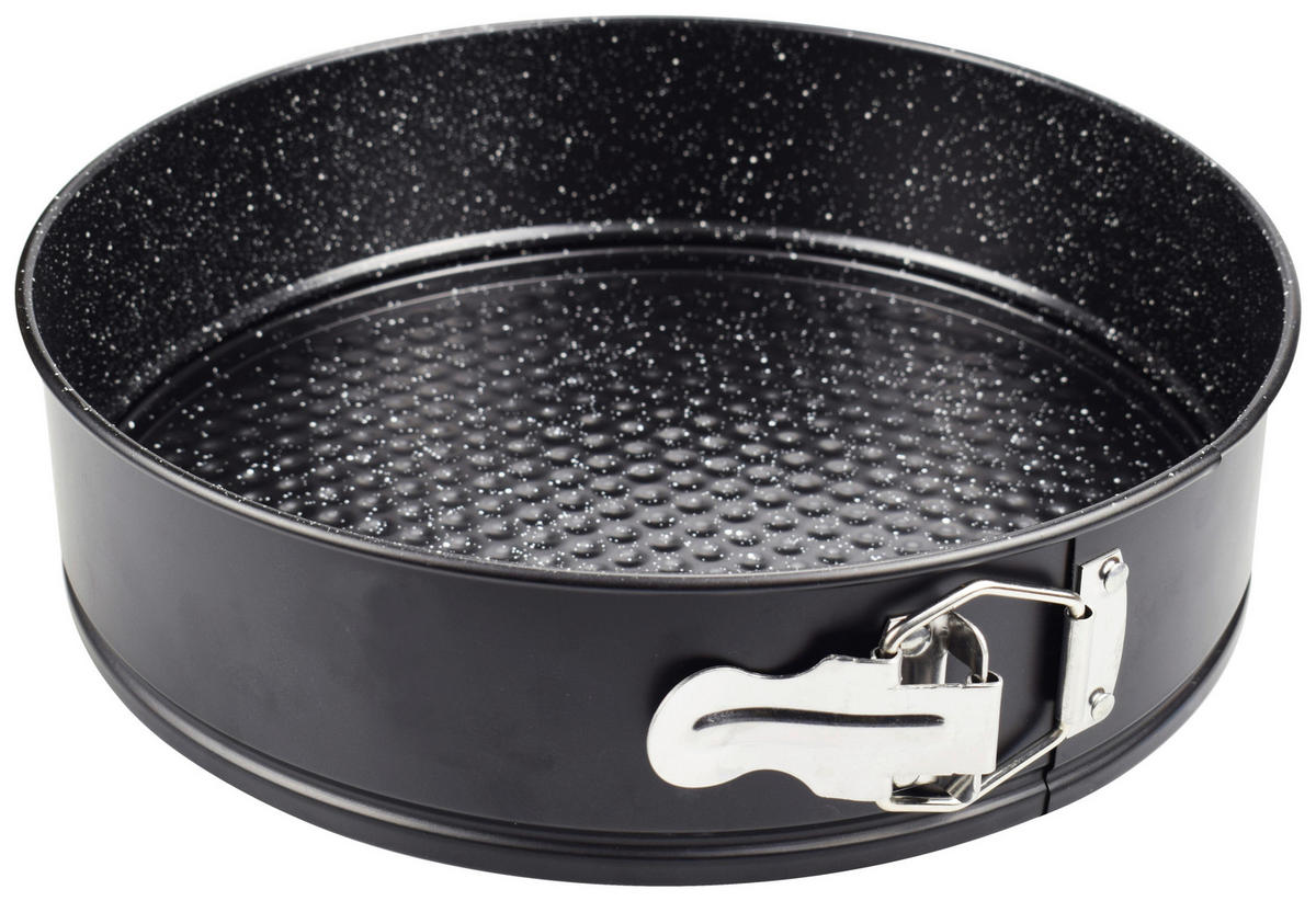 MICHELINO Springform schwarz Metall H/D: ca. 7x26 cm Springform_mit_Transportdeckel - schwarz (26,00/7,00cm) - MICHELINO