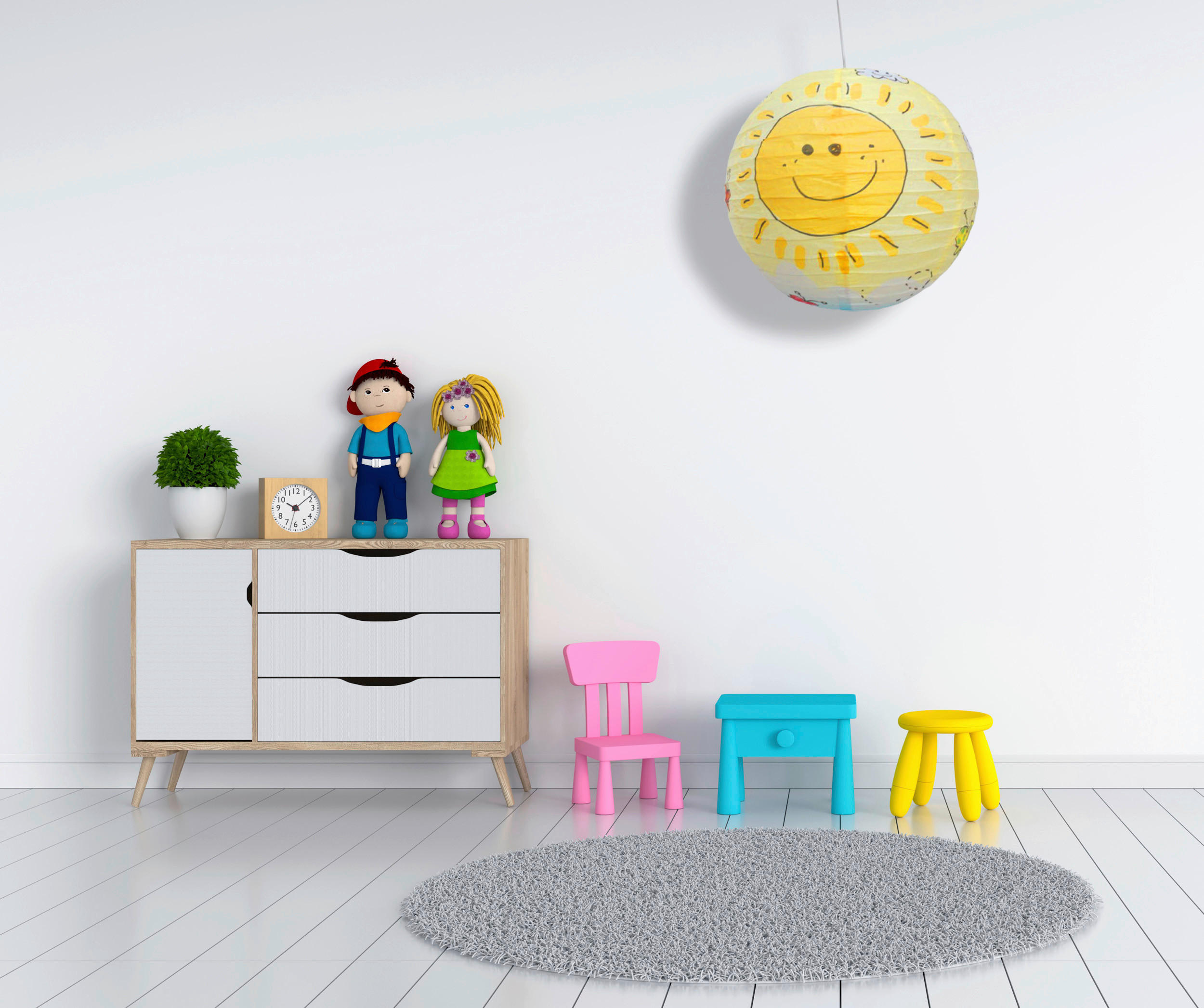 Thumbnail - Niermann Pendelleuchte Sunny gelb Papier D: ca. 40 cm