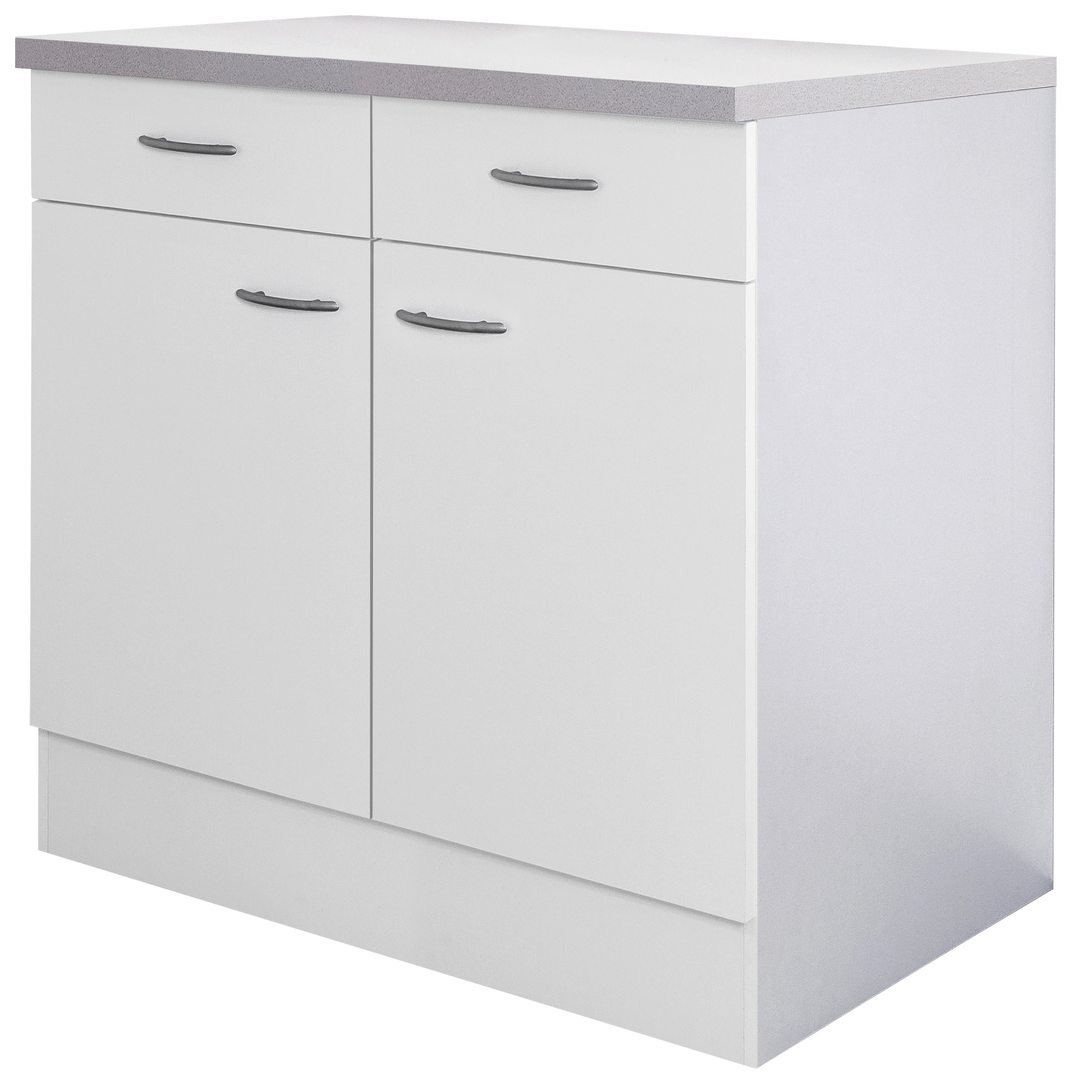 Unterschrank Wito weiß B/H/T: ca. 80x85x60 cm Wito - weiß/Edelstahl (80,00/85,00/60,00cm) - Flex-Well