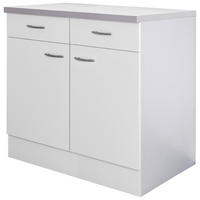 Unterschrank Wito weiß B/H/T: ca. 80x85x60 cm Wito - weiß/Edelstahl (80,00/85,00/60,00cm) - Flex-Well
