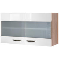 Hängeschrank Valero weiß Hochglanz B/H/T: ca. 100x54,8x32 cm Valero - Eiche/weiß (100,00/54,80/32,00cm) - Flex-Well