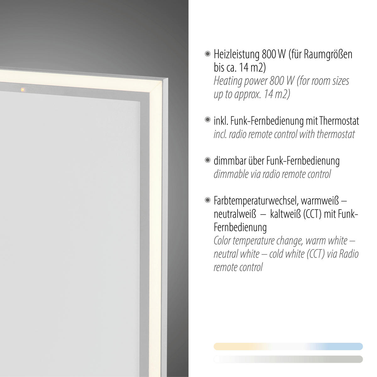 Just Light LED-Deckenleuchte mit Heizfunktion BEROA 18069-16 weiß Kunststoff Metall B/H/T: ca. 60x6,8x120 cm 1 Brennstellen BEROA - weiß (60,00/6,80/120,00cm) - Just Light