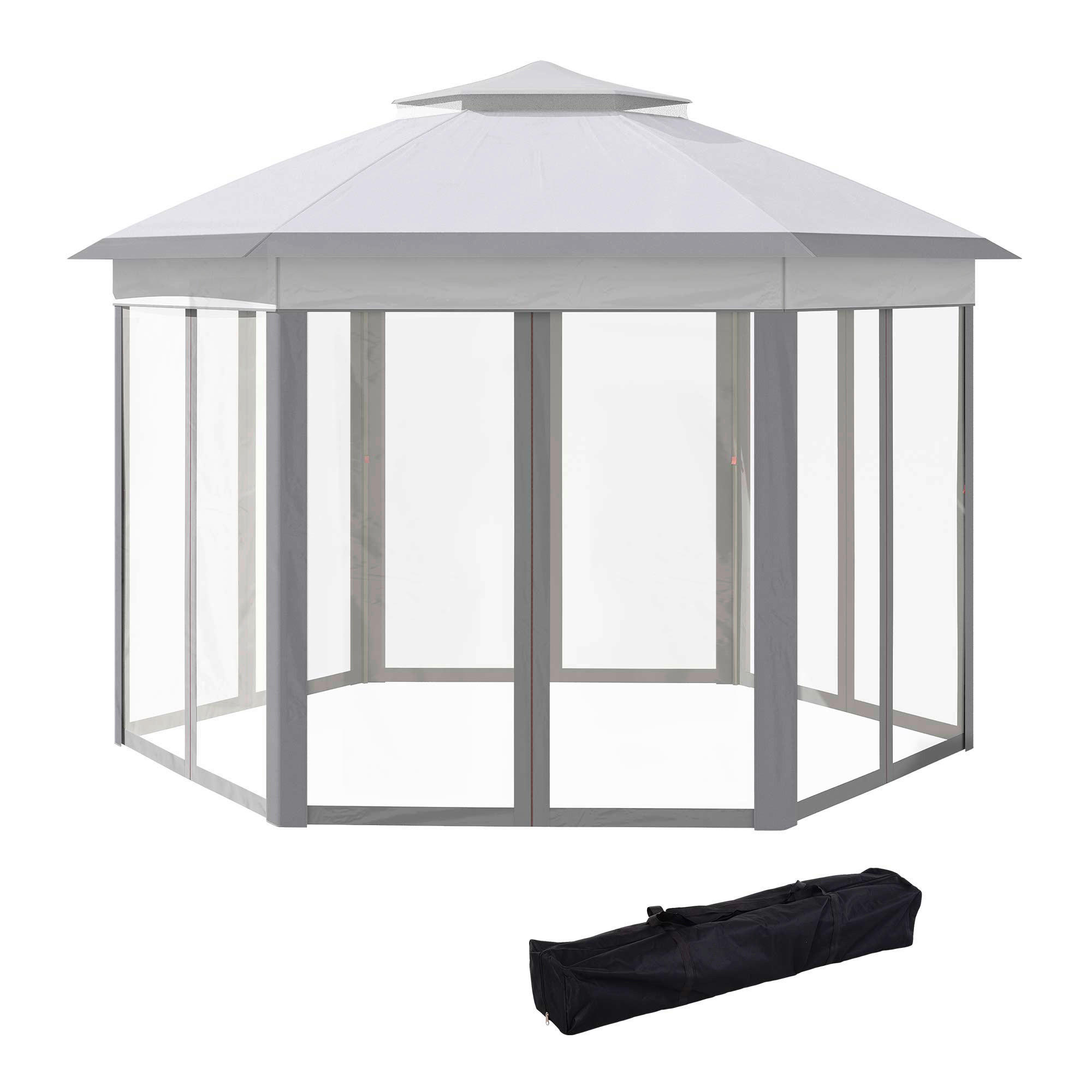 Outsunny Pavillon grau Polyester B/H/L: ...