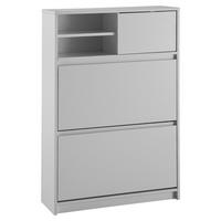Schuhschrank weiß B/H/T: ca. 71x110x24 cm Schuhschrank - weiß (71,00/110,00/24,00cm) - Wohnling
