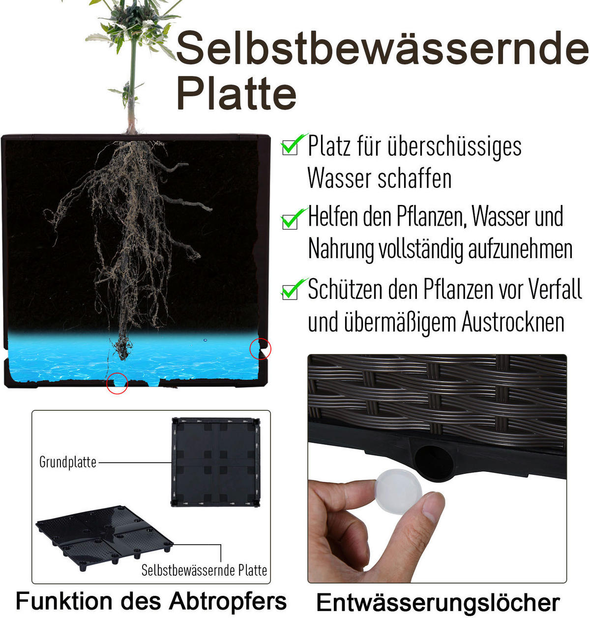 Outsunny Hochbeet B/H/L: ca. 40x44x40 cm 2-teiliges Hochbeet 845-290V01 - dunkelbraun (40,00/40,00/44,00cm) - Outsunny