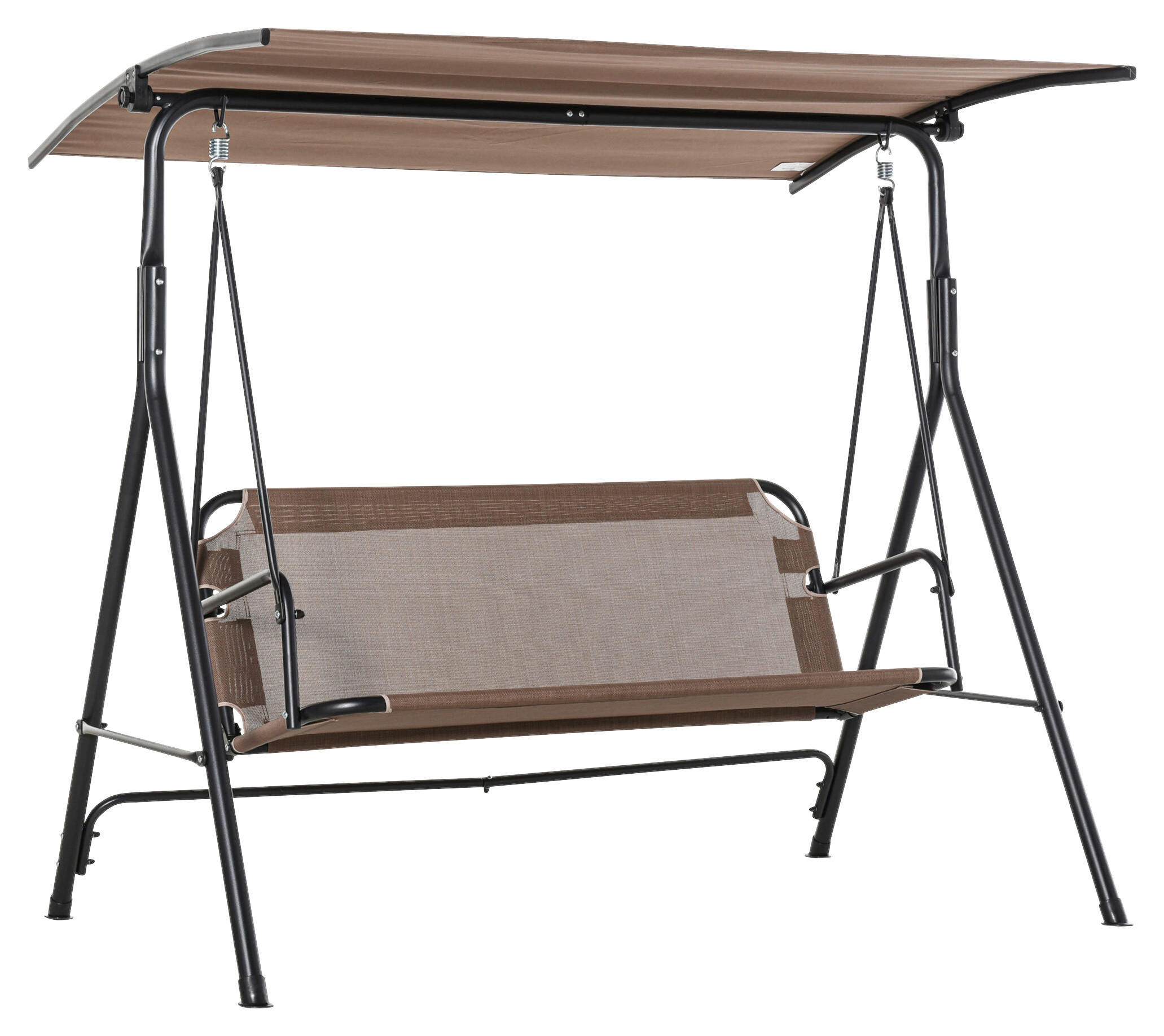 Outsunny Hollywoodschaukel braun Metall B/H/L: ca. 110x155x172 cm Hollywoodschaukel_3-Sitzer - braun (172,00/110,00/155,00cm) - Outsunny