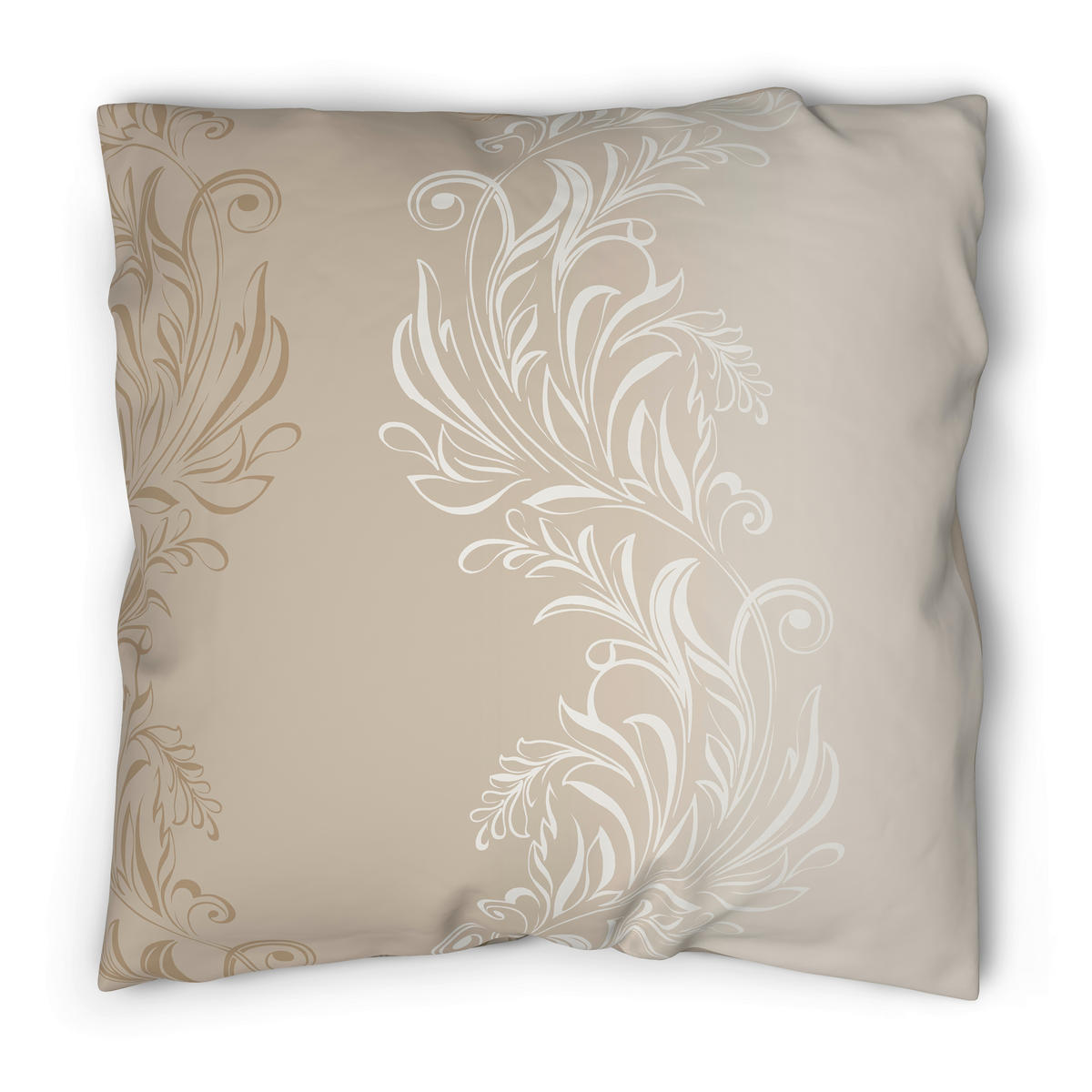 Baumwoll Bettwäsche Biber Bettwäsche_Biber_Catharina 155x220 - sand/taupe (155,00/220,00cm) - beau rêve