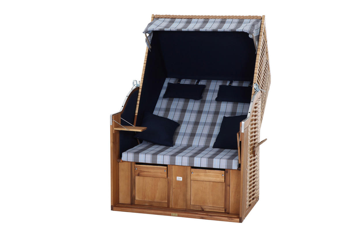 TRENDY by deVries Strandkorb blau Akazie B/H/L: ca. 120x165x80 cm Strandkorb_TRENDY_by_deVries - blau (80,00/120,00/165,00cm) - TRENDY by deVries