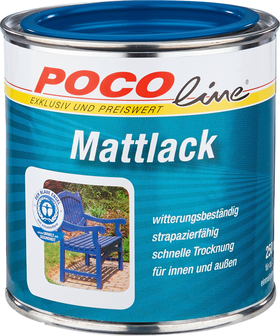 POCOline Acyl Buntlack enzianblau matt ca. 0,25 l Mattlack_Acryl_2in1 250ml - enzianblau (250ml) - POCOline