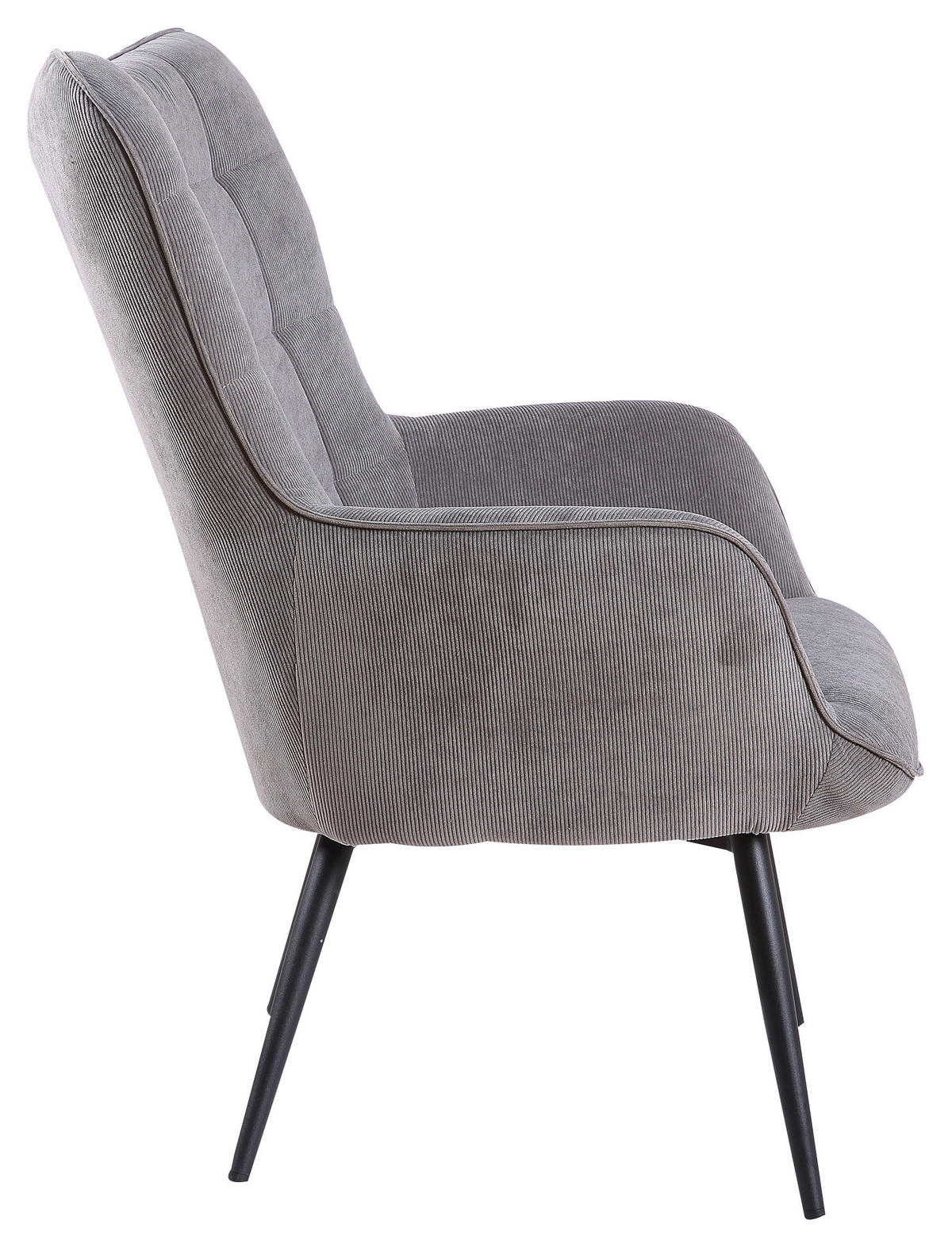 byLIVING Sessel UTA grau schwarz Stoff Metall B/H/T: ca. 72x97x80 cm UTA - schwarz/grau (72,00/97,00/80,00cm) - byLIVING