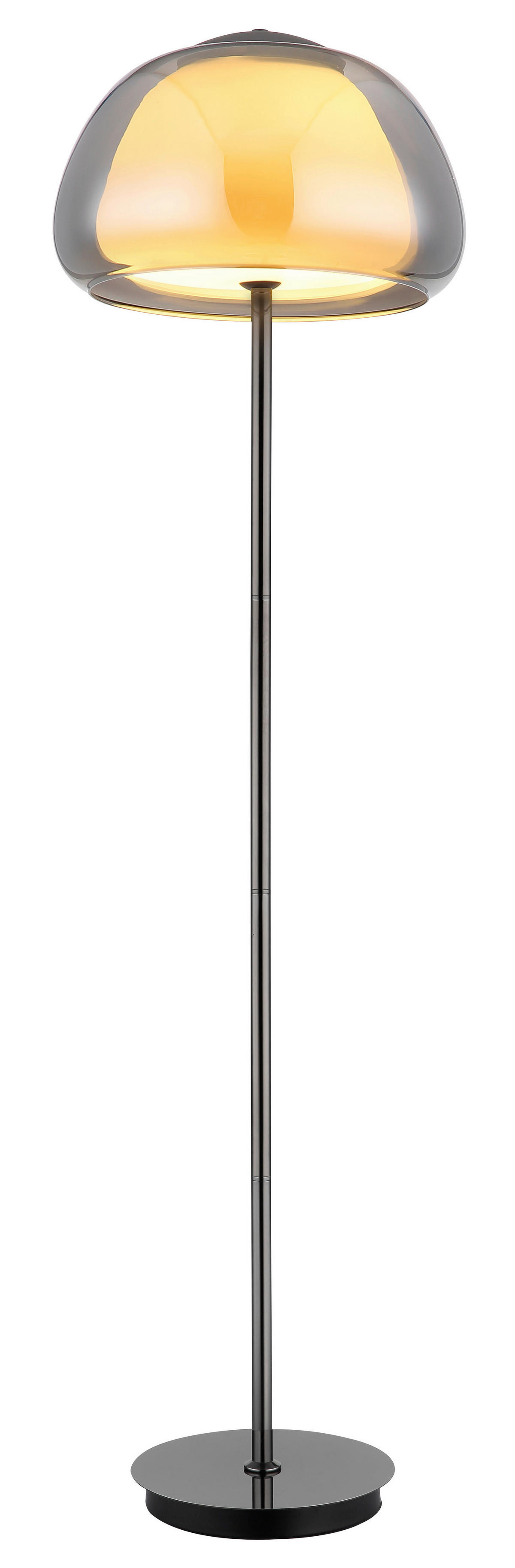 GLOBO Stehleuchte Chrom schwarz Metall Glas B/H/L: ca. 44x37x44 cm Stehleuchte-Avila - schwarz/Chrom (44,00/44,00/37,00cm) - GLOBO