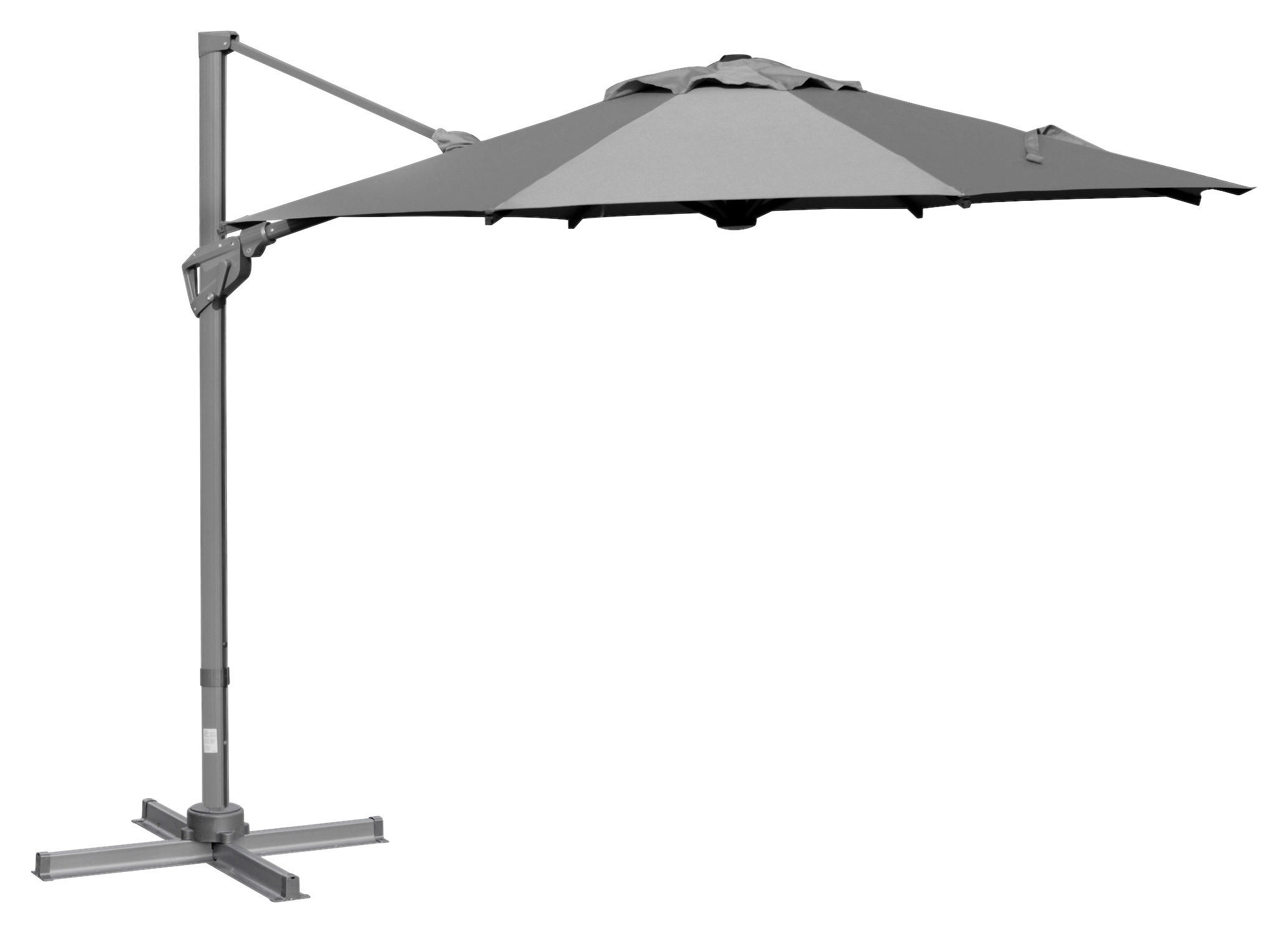 Outsunny Sonnenschirm dunkelgrau Aluminium H/D: ca. 250x300 cm Sonnenschirm - dunkelgrau (300,00/250,00cm) - Outsunny