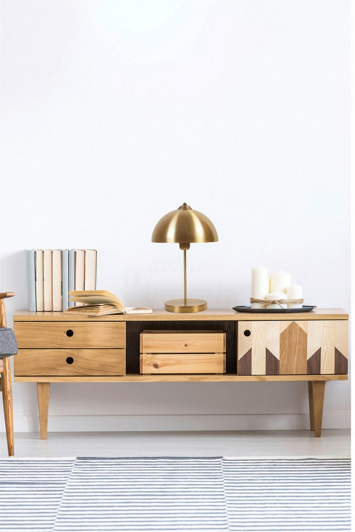 Opviq Tischleuchte gold Metall B/H/T/L/D: ca. 25x40x25x25x25 cm E27 1 Brennstellen Tischleuchte_8754-1 - gold (25,00/25,00/40,00cm) - Opviq