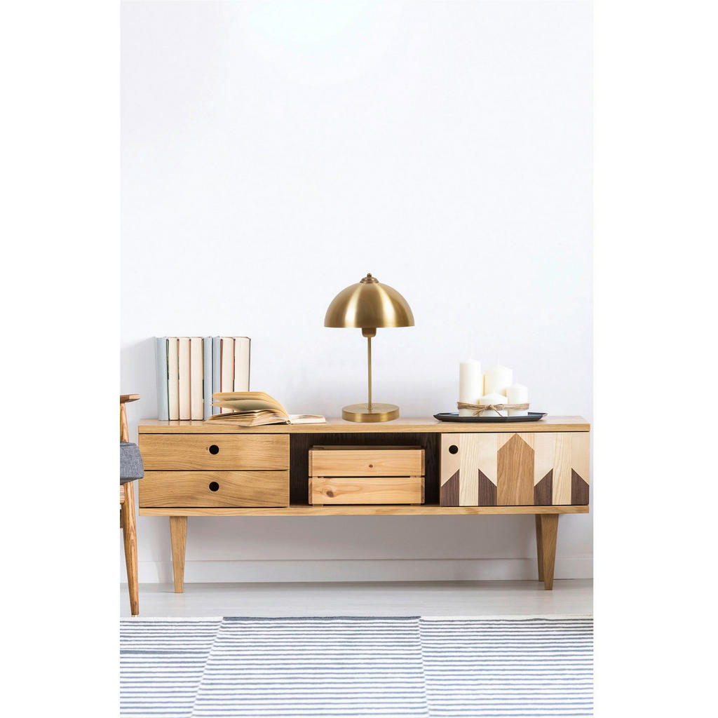 Thumbnail - Opviq Tischleuchte gold Metall B/H/T/L/D: ca. 25x40x25x25x25 cm E27 1 Brennstellen