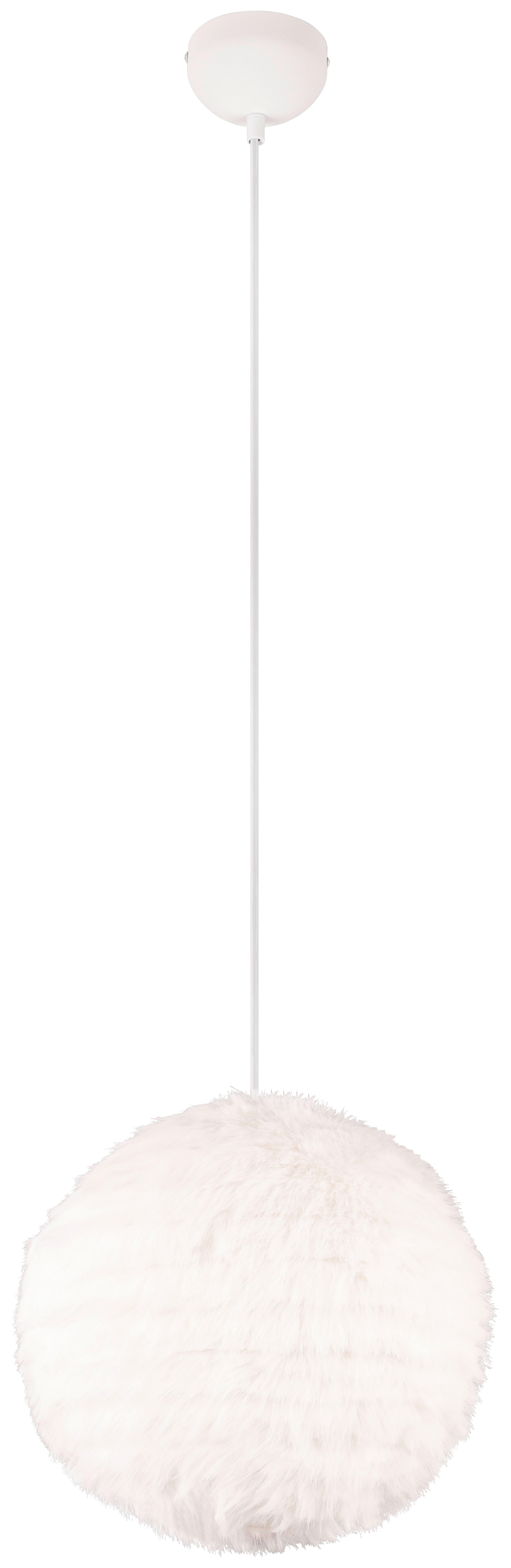 Reality Pendelleuchte weiß Metall Stoff E27 1 Brennstellen Pendel_Furry - weiß - Reality
