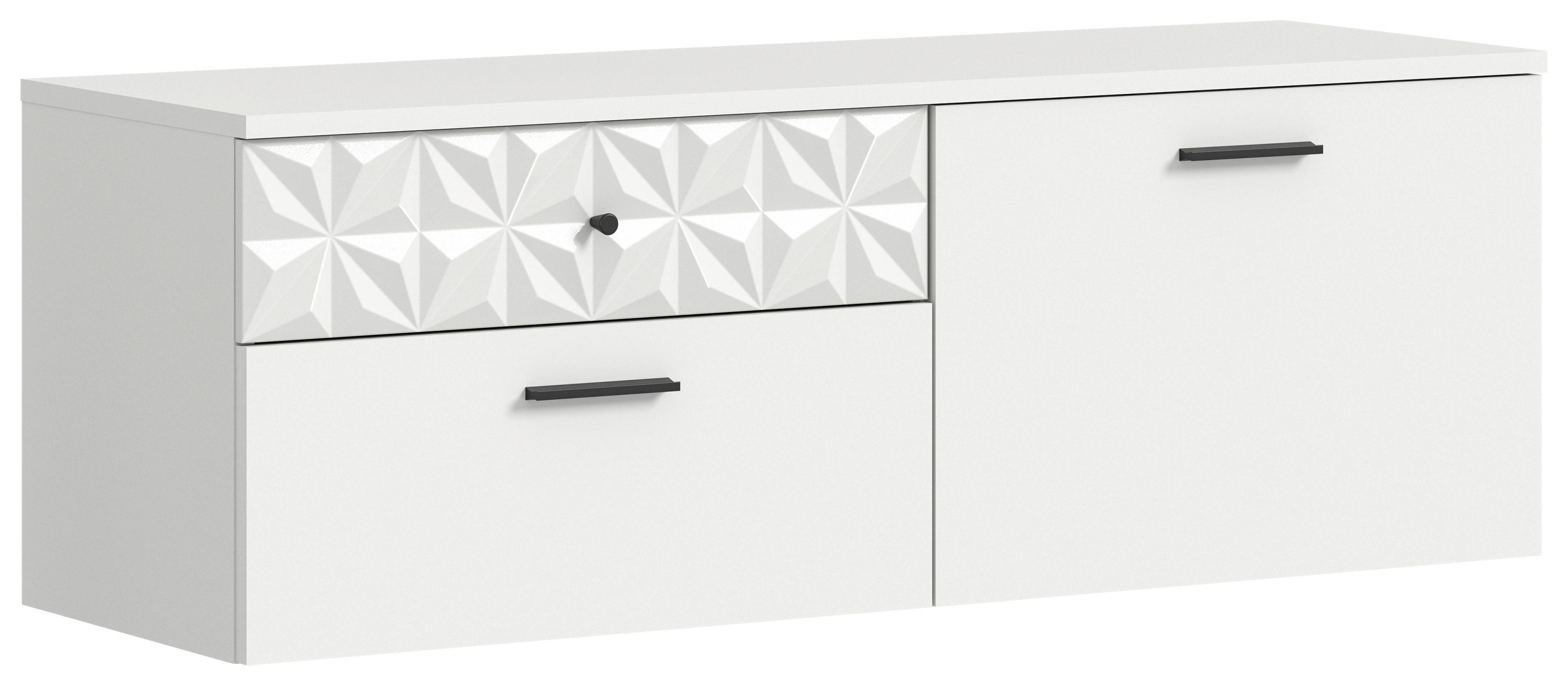 Schuhschrank Prisma weiß weiß Hochglanz B/H/T: ca. 110,2x38x35 cm Prisma - weiß (110,20/38,00/35,00cm) - xonox.home