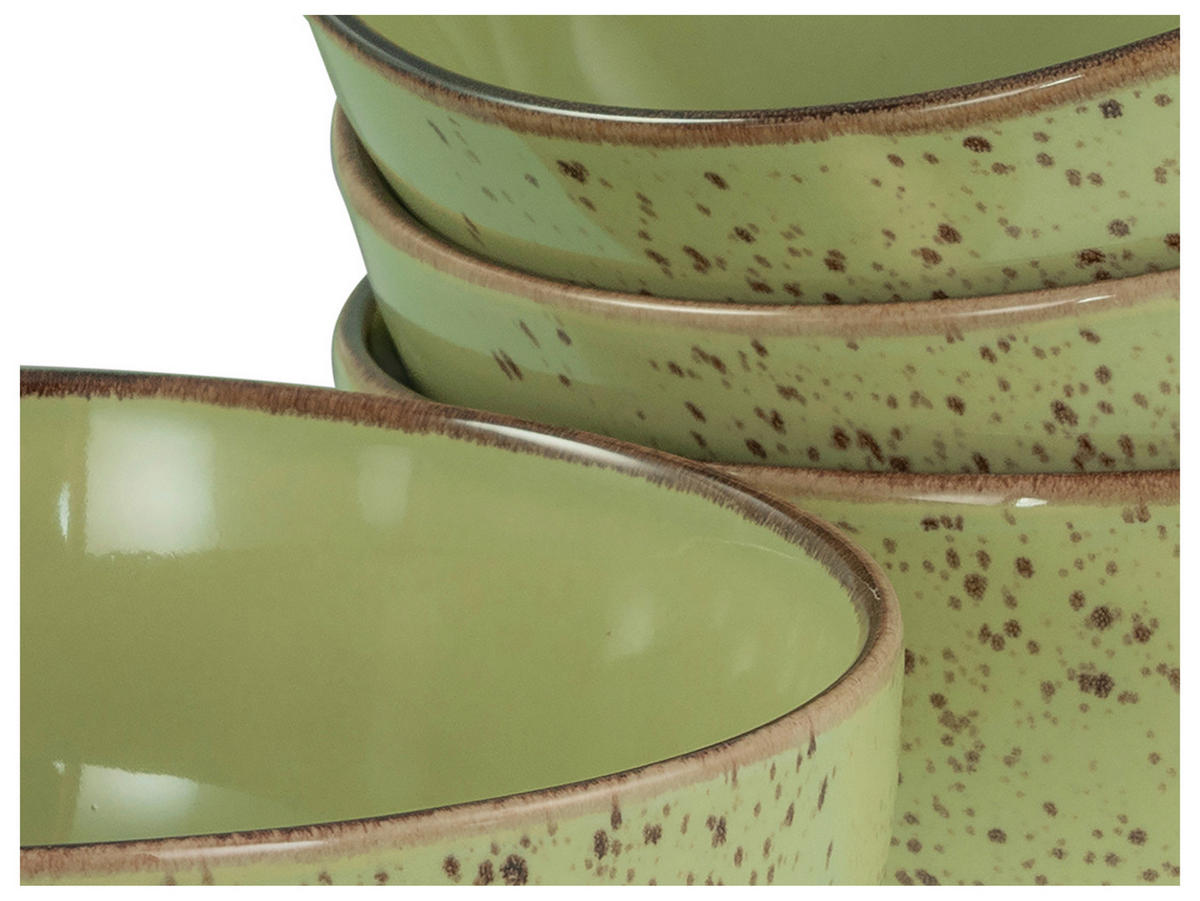 CreaTable Schüssel-Set Nature Collection Green grün Steinzeug Nature Collection Green - grün - CreaTable