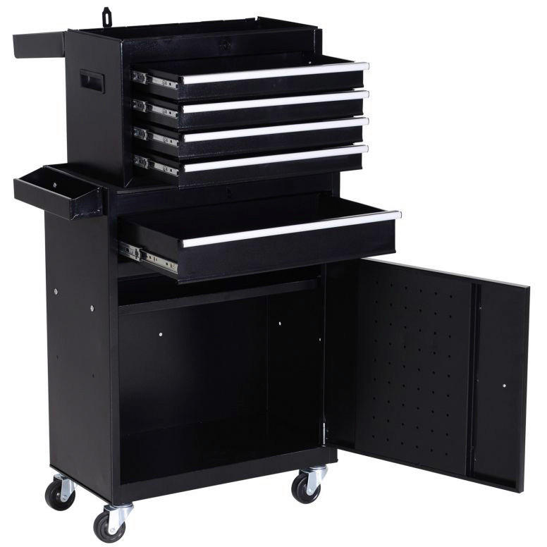 Mobiler Werkstattwagen schwarz B/H/T: ca. 52,5x104,5x28 cm Mobiler Werkstattwagen MHB20-073 - schwarz (52,50/104,50/28,00cm) - DURHAND