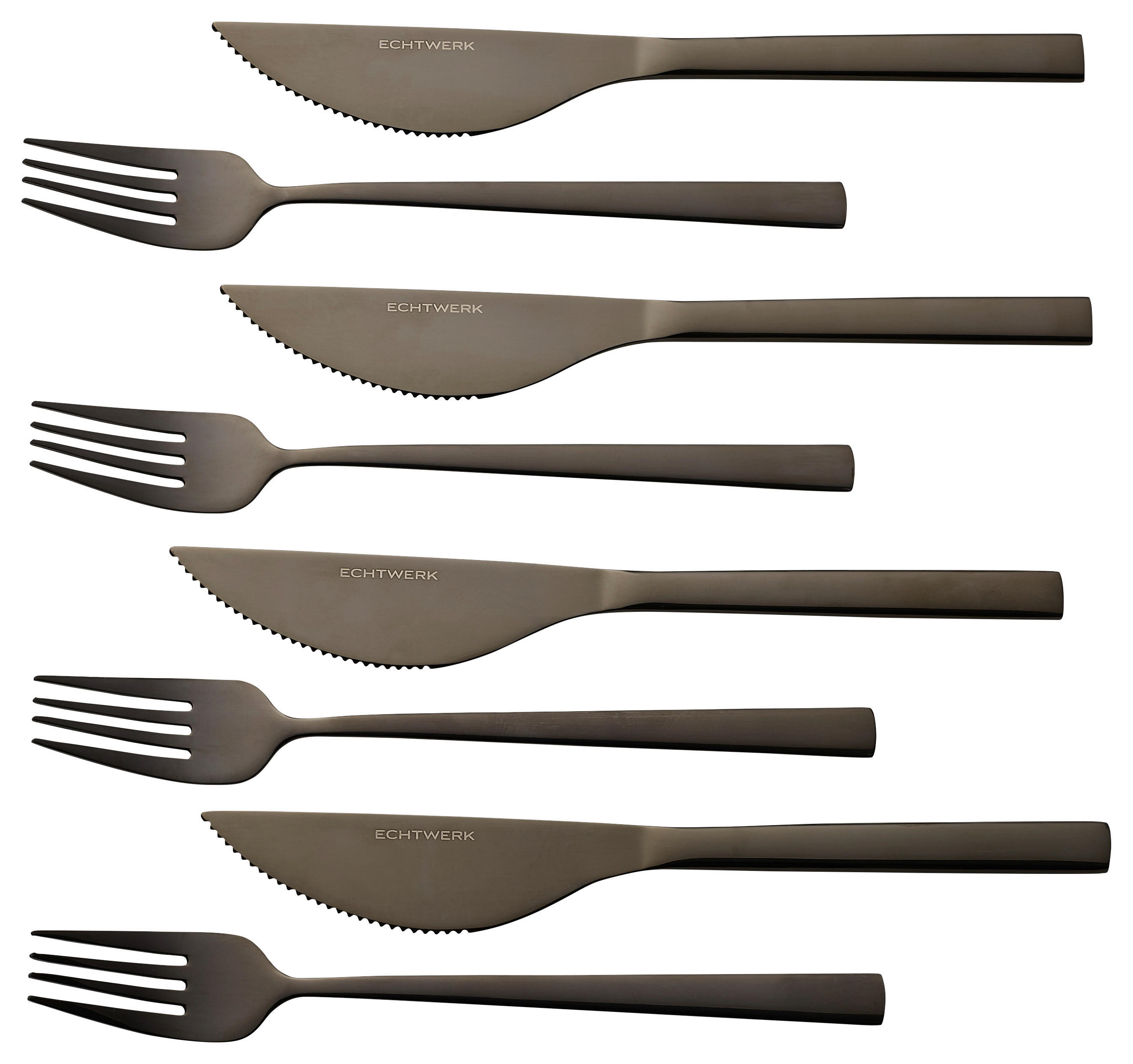 ECHTWERK Besteckset schwarz Edelstahl 8 tlg. Pizzabesteckset_8tlg. - schwarz (28,00/26,20/2,50cm) - ECHTWERK