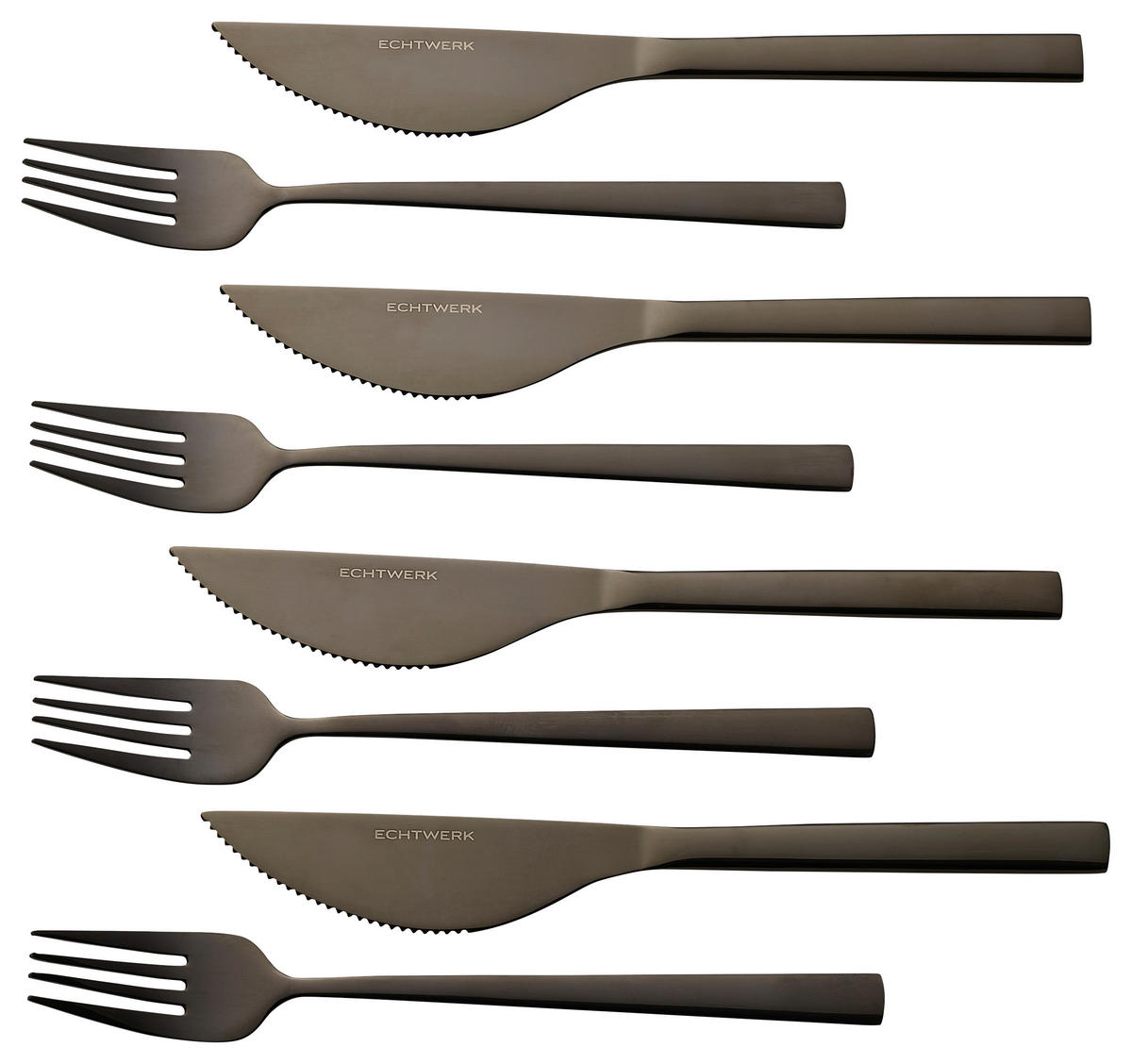 ECHTWERK Besteckset schwarz Edelstahl 8 tlg. Pizzabesteckset_8tlg. - schwarz (28,00/26,20/2,50cm) - ECHTWERK