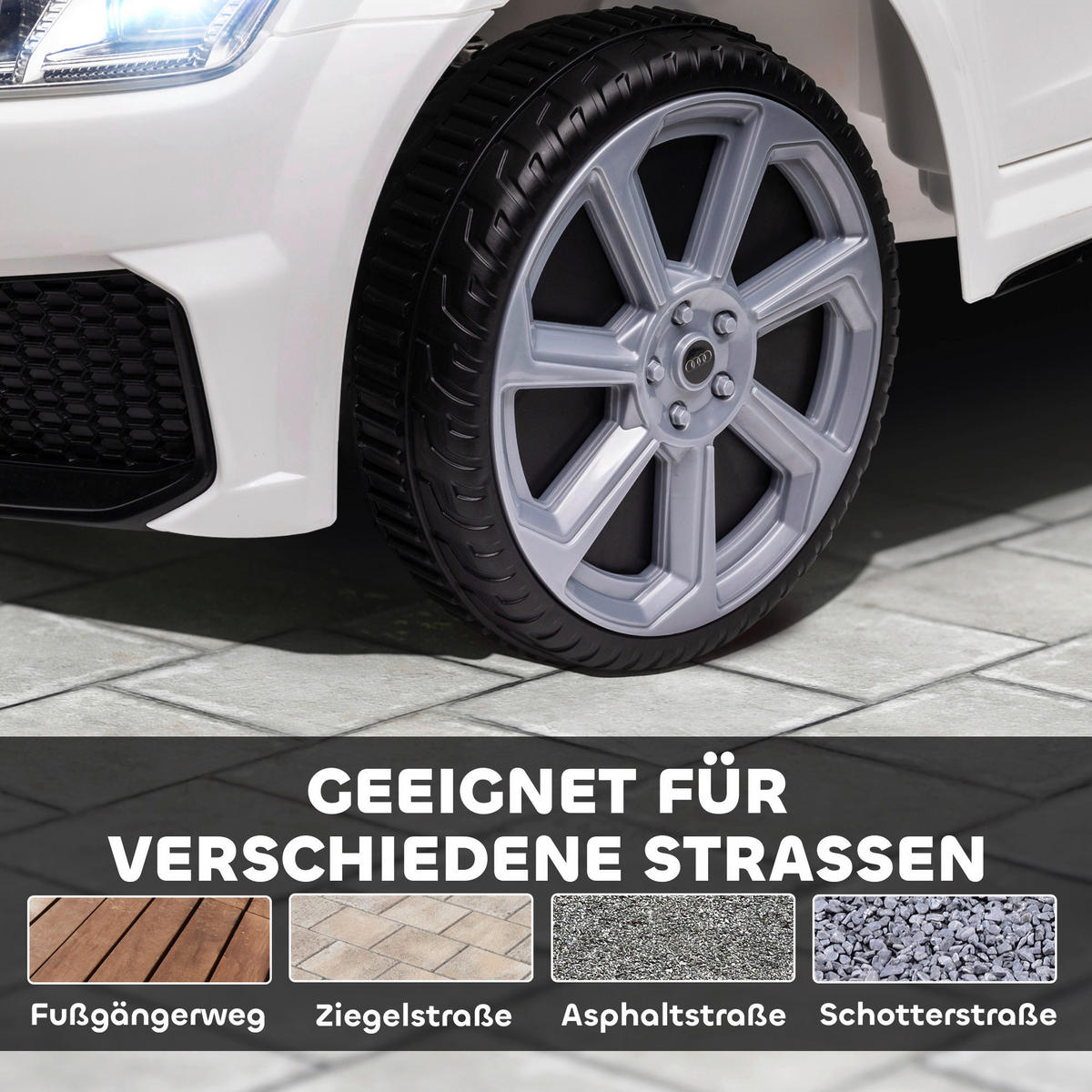 HOMCOM Kinder-Elektroauto weiß B/H/L: ca. 60x44x102 cm Kinder-Elektroauto - weiß (102,00/60,00/44,00cm) - HOMCOM