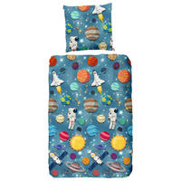 Baumwoll Bettwäsche Spaceworld Flanell Spaceworld - blau (135,00/200,00cm) - Good Morning