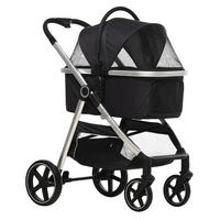 PawHut Hunde-Zubehör schwarz Polyester B/H/L: ca. 58x83x102 cm Hundewagen - schwarz (102,00/58,00/83,00cm) - PawHut