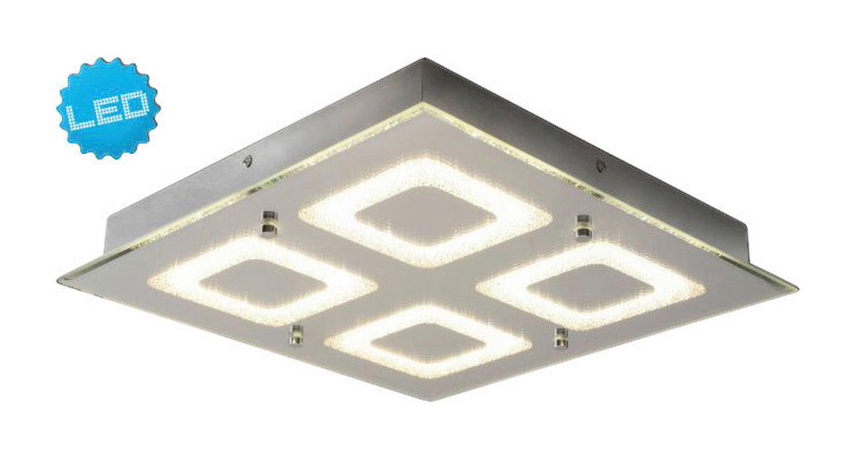 Näve Leuchten LED Deckenleuchte NV1223942 Chrom Metall B/H/T: ca. 36x6x36 cm null 1 Brennstellen Mirror - Chrom (36,00/6,00/36,00cm) - Näve Leuchten
