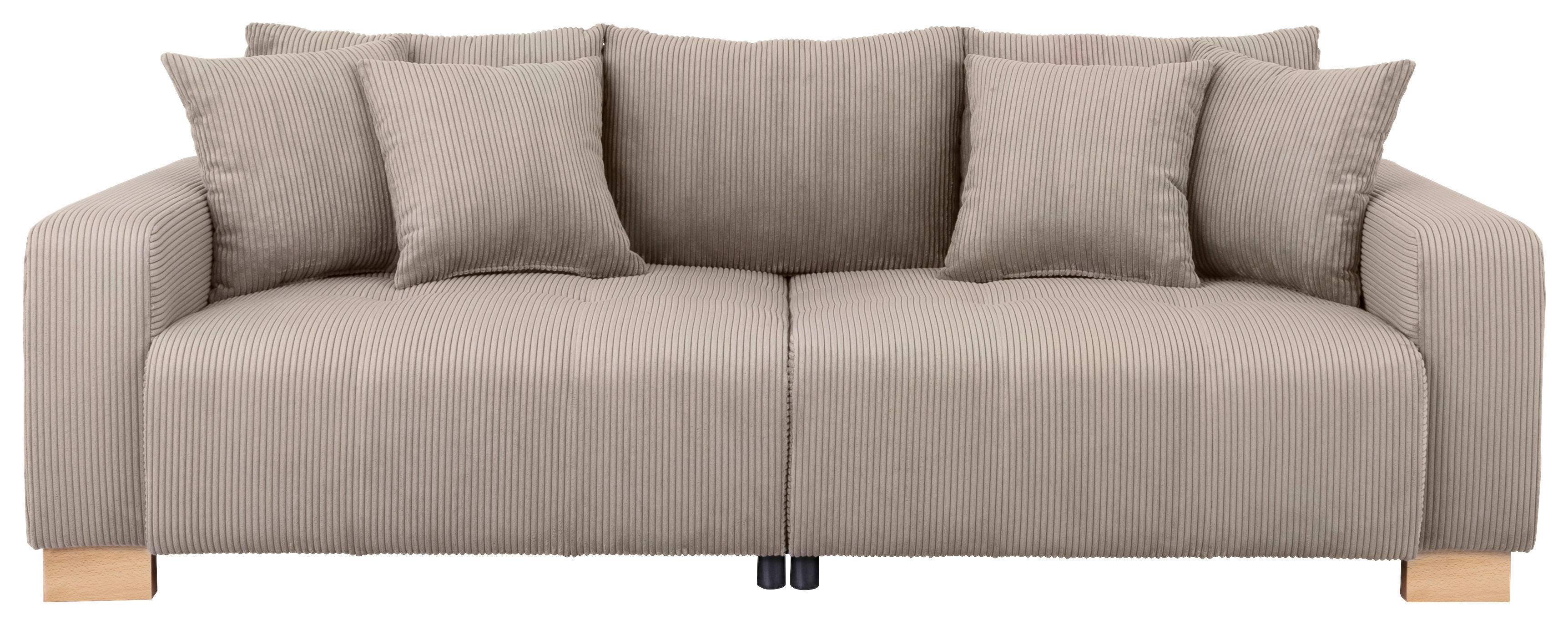 Big Sofa Alpha New dunkelbeige Velourstoff B/H/T: ca. 244x85x112 cm Alpha New - buche/dunkelbeige (244,00/85,00/112,00cm)