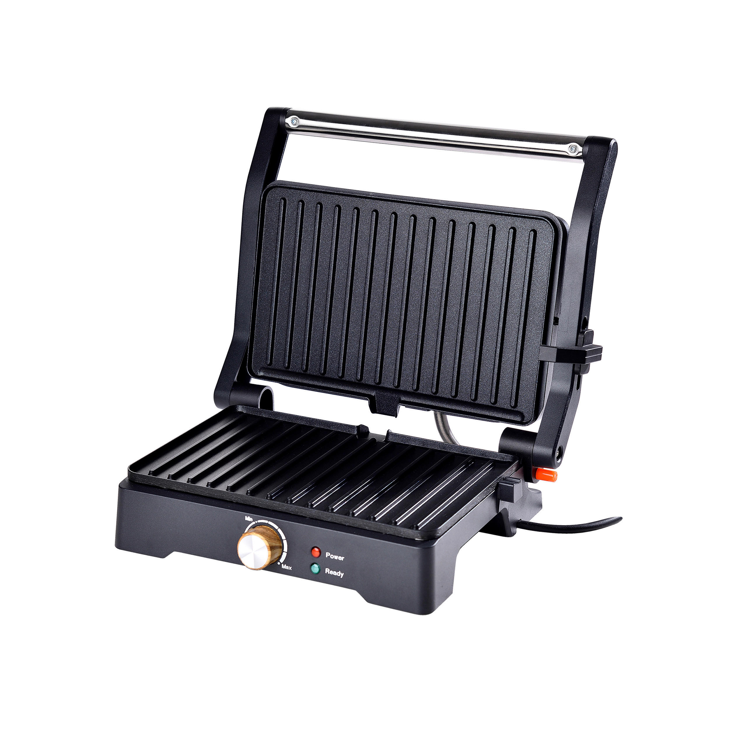 BERGNER Kontaktgrill silber Aluminium B/H/L: ca. 15,5x32x36,5 cm OLIVAR - schwarz/silber (36,50/15,50/32,00cm) - BERGNER