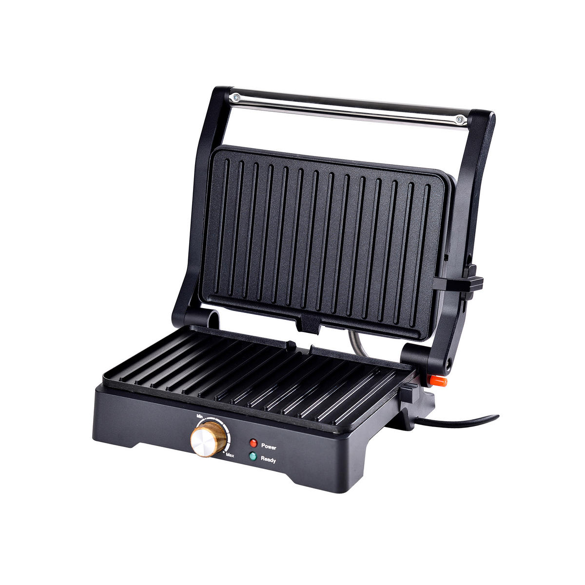 BERGNER Kontaktgrill silber Aluminium B/H/L: ca. 15,5x32x36,5 cm OLIVAR - schwarz/silber (36,50/15,50/32,00cm) - BERGNER