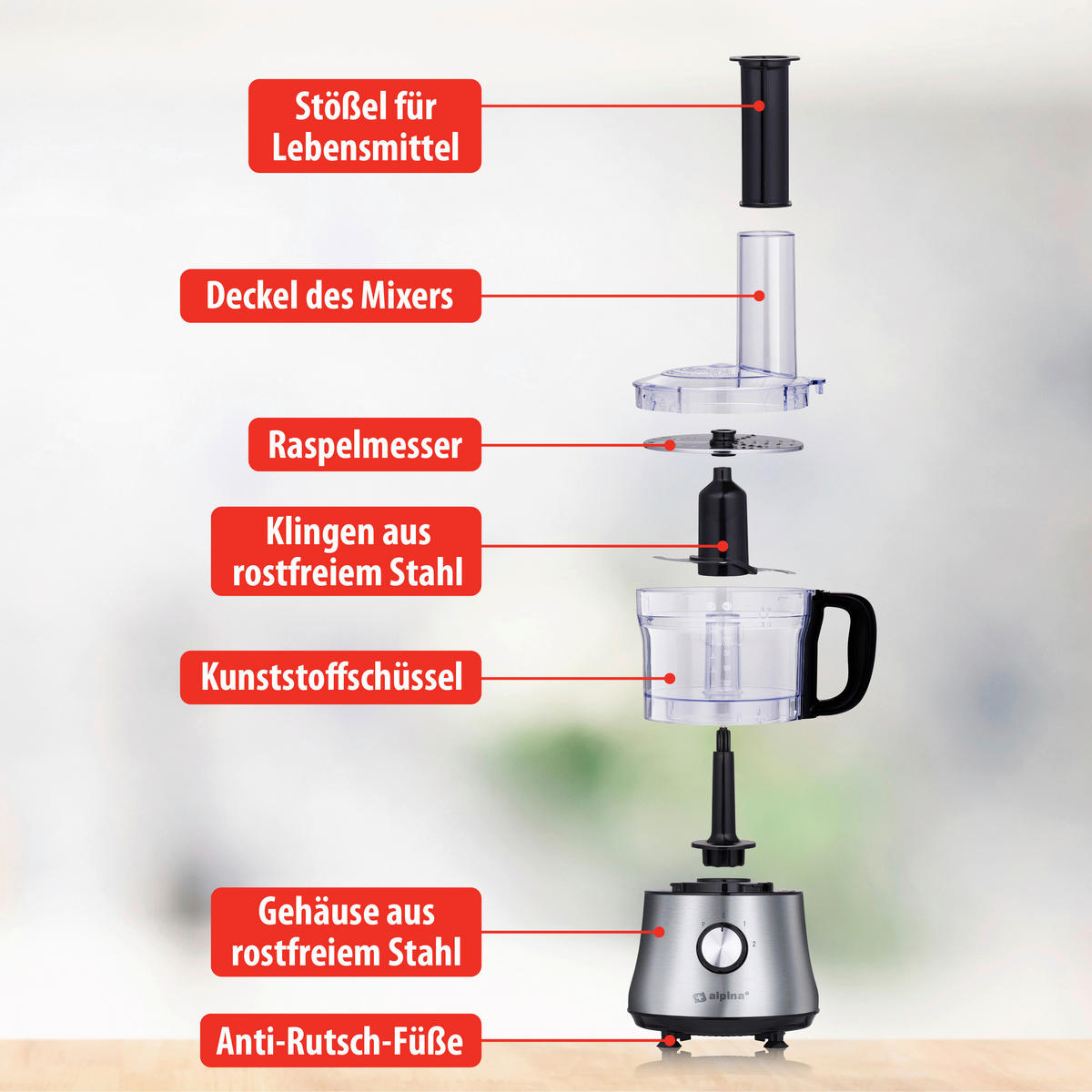 Alpina Küchenmaschine silber Küchenmaschine - silber - Alpina