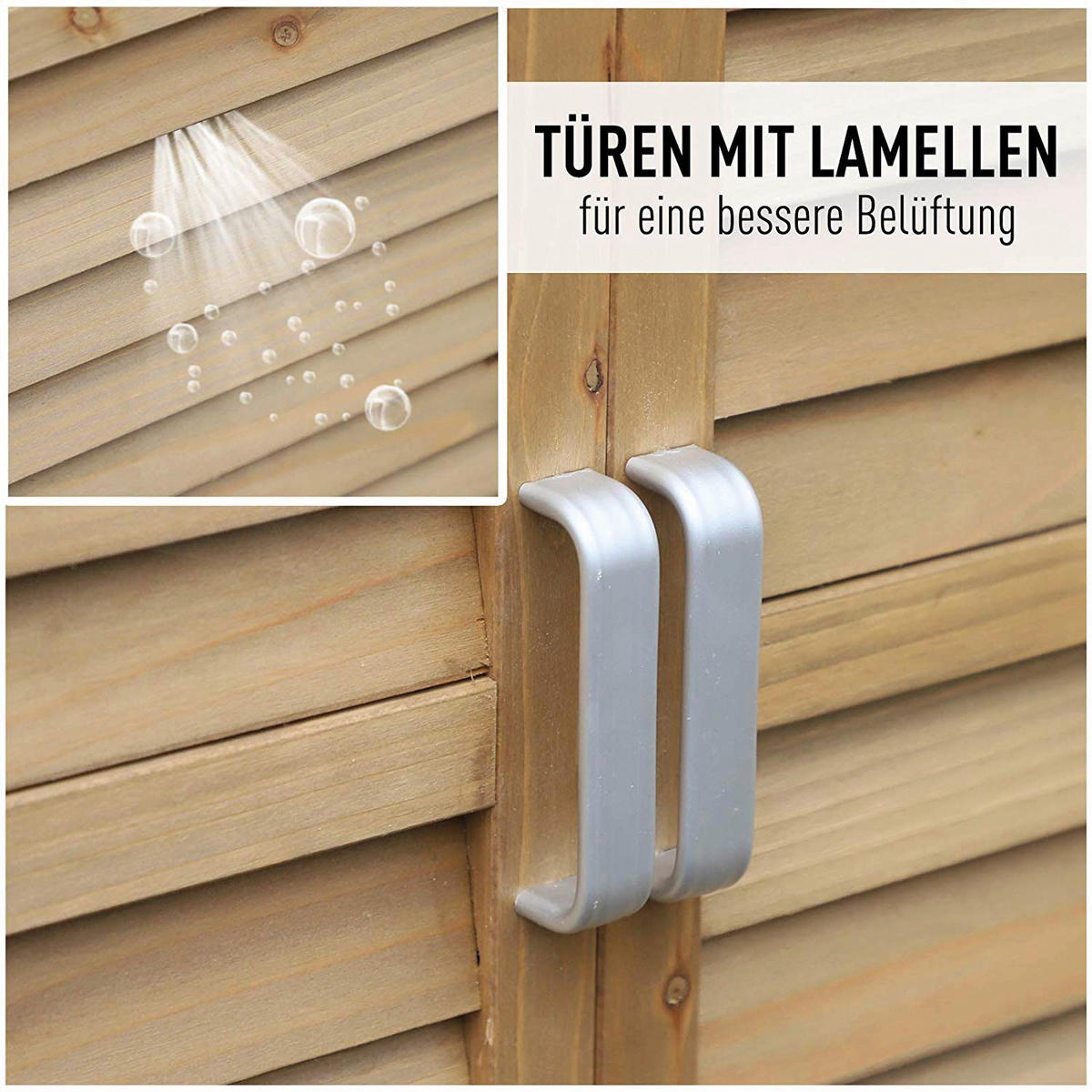 Outsunny Gartenschrank Gartenschrank - natur (87,00/46,50/160,00cm) - Outsunny