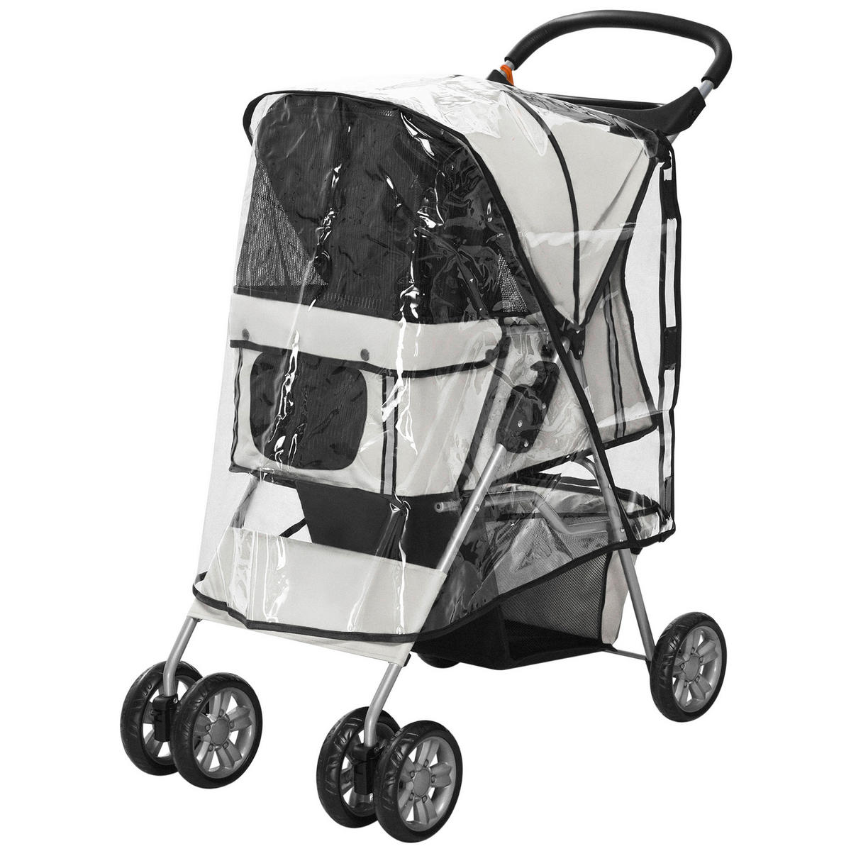PawHut Hunde-Zubehör grau Edelstahl B/H/L: ca. 45x75x97 cm Hundebuggy - grau (97,00/45,00/75,00cm) - PawHut