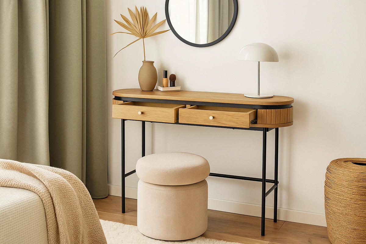 Schminktisch ALBERI Eiche Sonoma Nachbildung B/H/T: ca. 120x76x60 cm ALBERI - Eiche (120,00/76,00/60,00cm) - WIPMEB