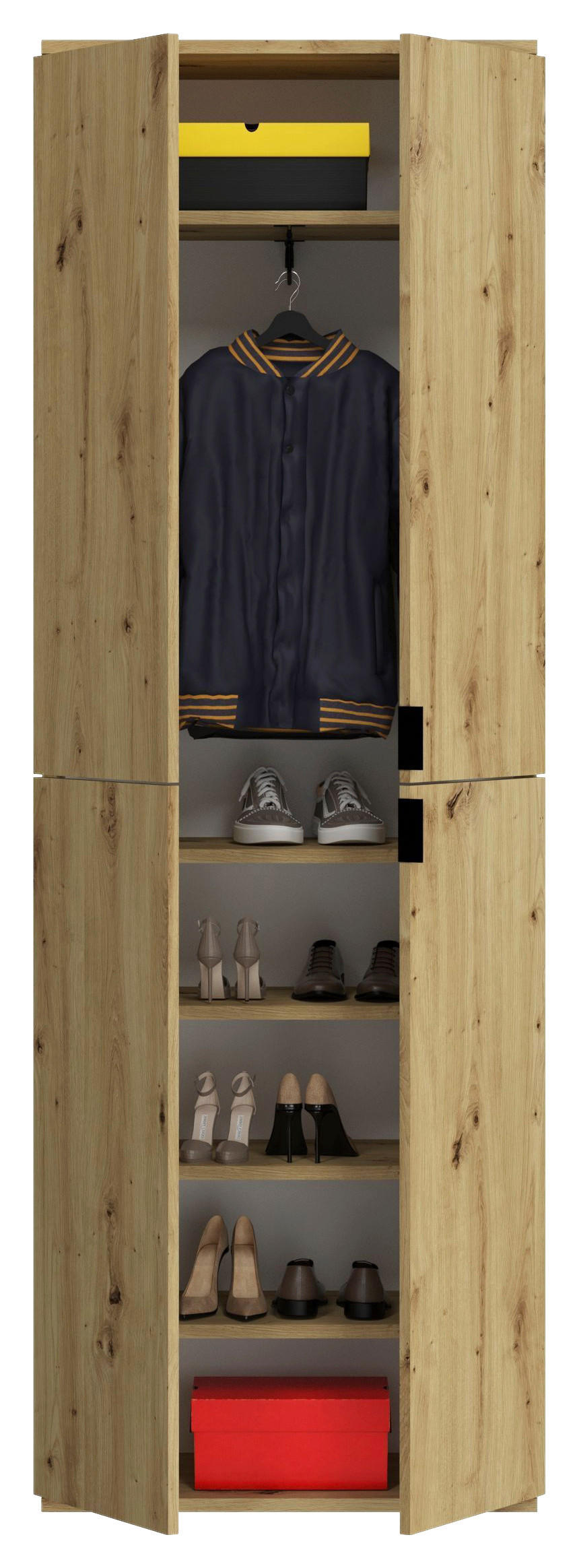 Garderobe PROJEKT Eiche Artisan Nachbildung B/H/T: ca. 91x193x34 cm PROJEKT - Eiche (91,00/193,00/34,00cm) - xonox.home